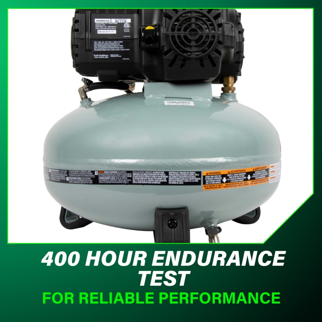 Metabo HPT Pancake Air Compressor, Oil-Free High-Efficiency Motor (6 Gallon) 2falj