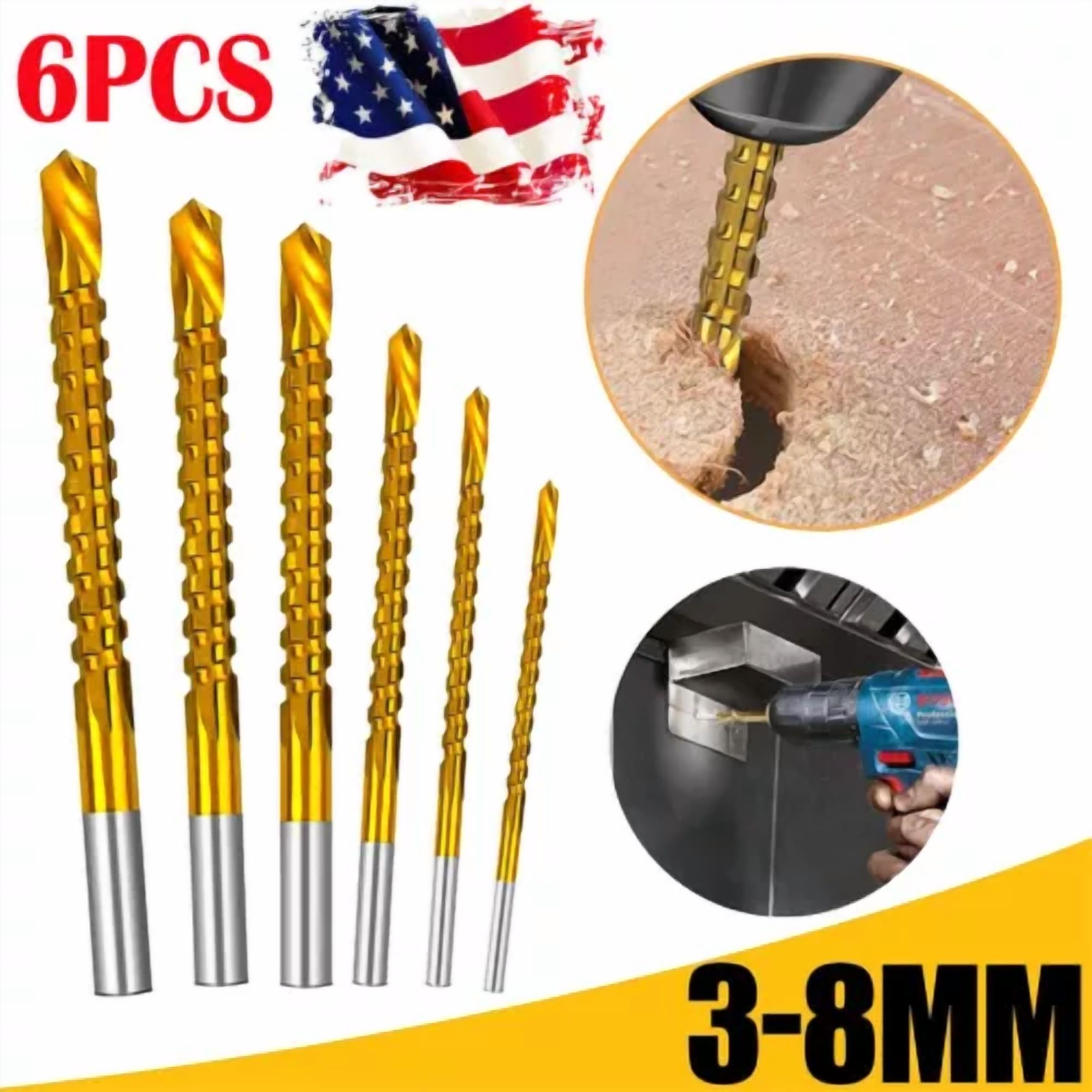 VAULT Twist Drill Bit Set for Wood and Metal Drilling (6-Piece Set) 41via