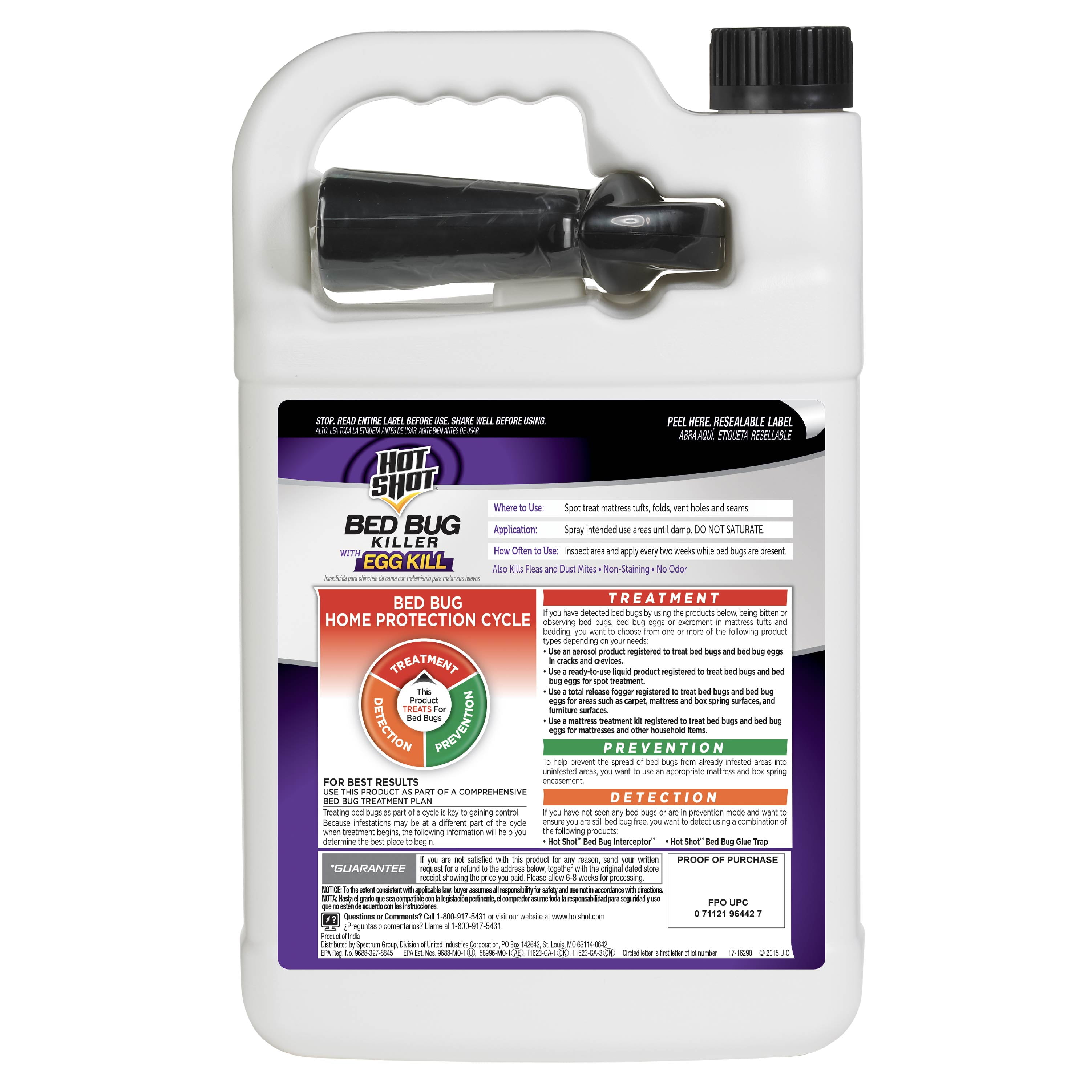 Hot Shot Bed Bug Killer Spray, Indoor Pest Control Treatment (Clear, 128 fl oz) ia8m5