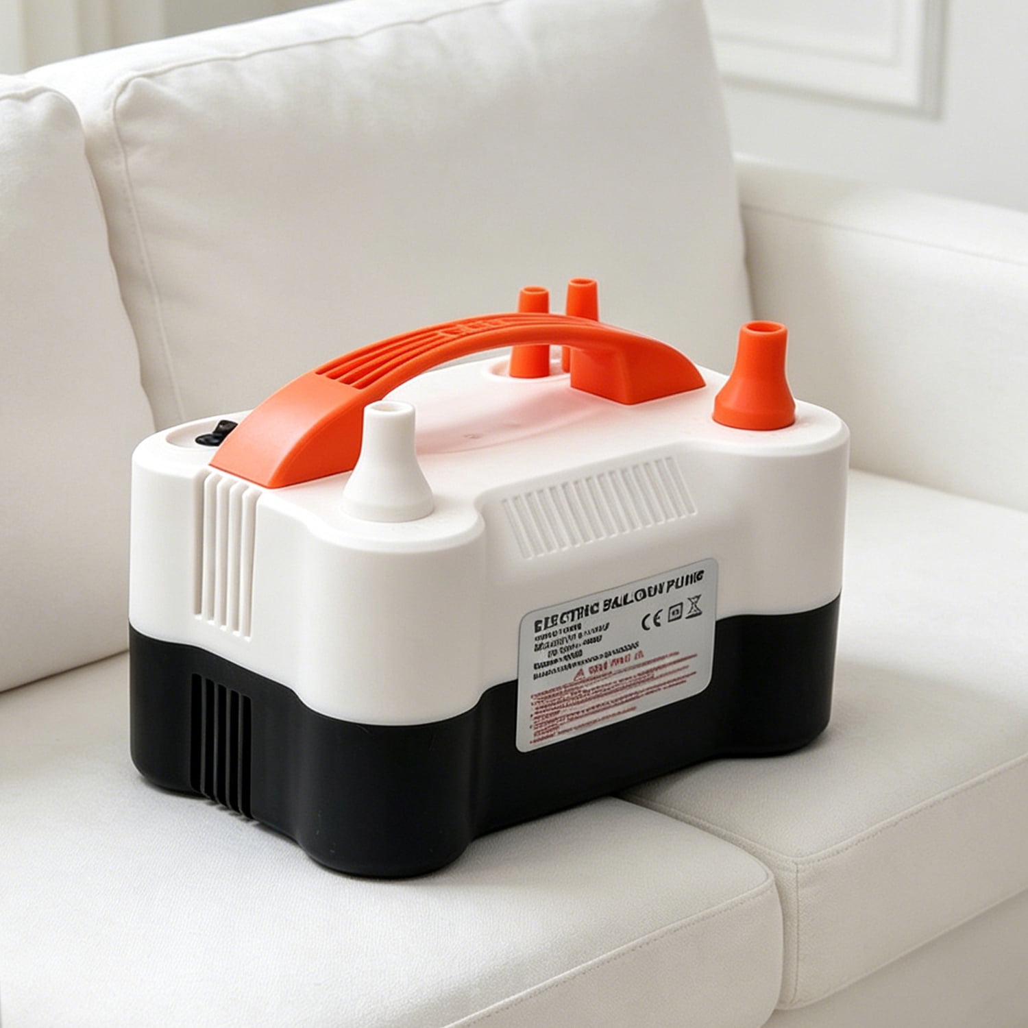 Generic Dual Nozzle Portable Electric Balloon Pump Fast Inflator for Party Decorations (White, 1 Unit) nz4v0