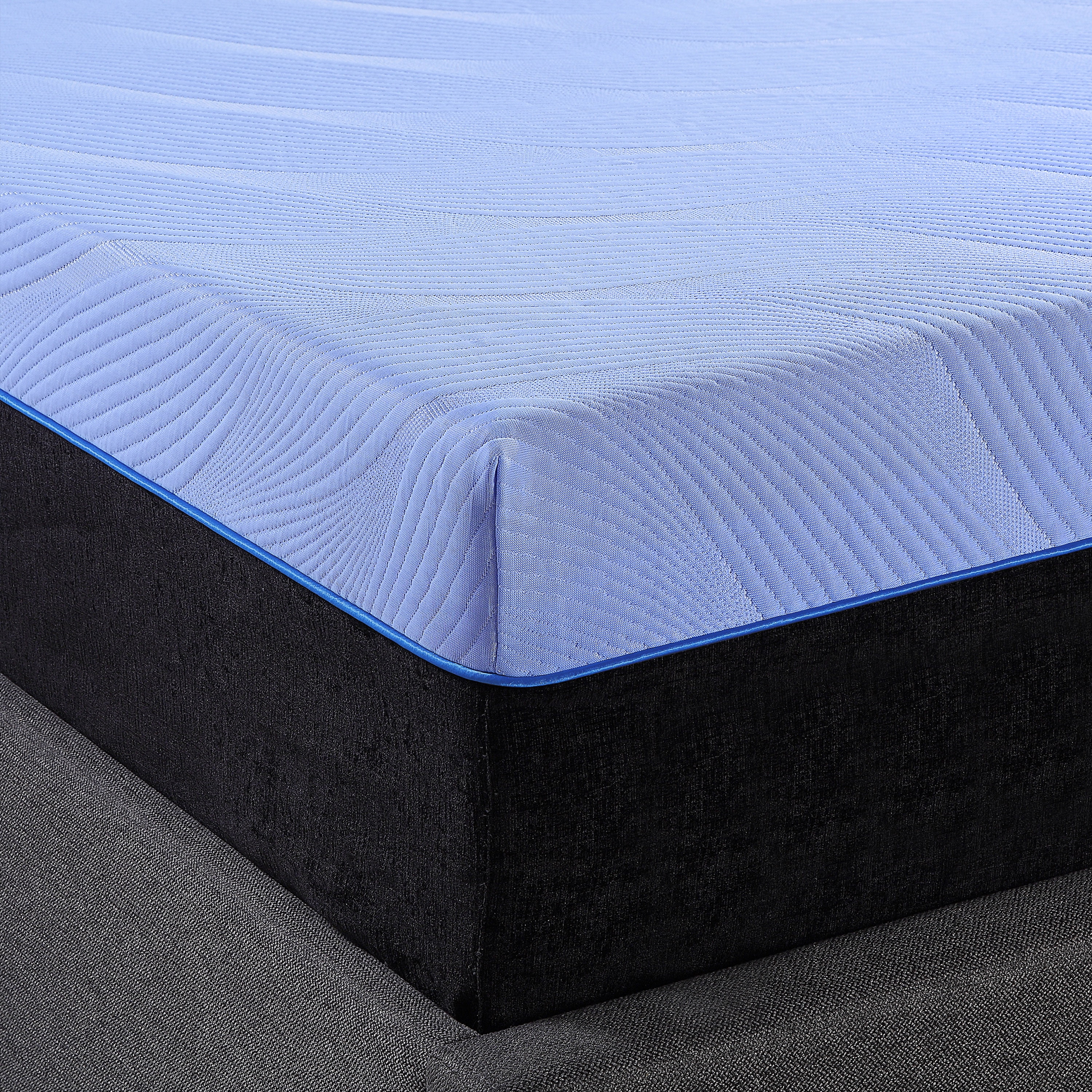 Bridgevine Home 12 inch Refresh Flex Top Hybrid Cooling Latex Foam and Coil Mattress (Blue, Queen Size) 1y0b3