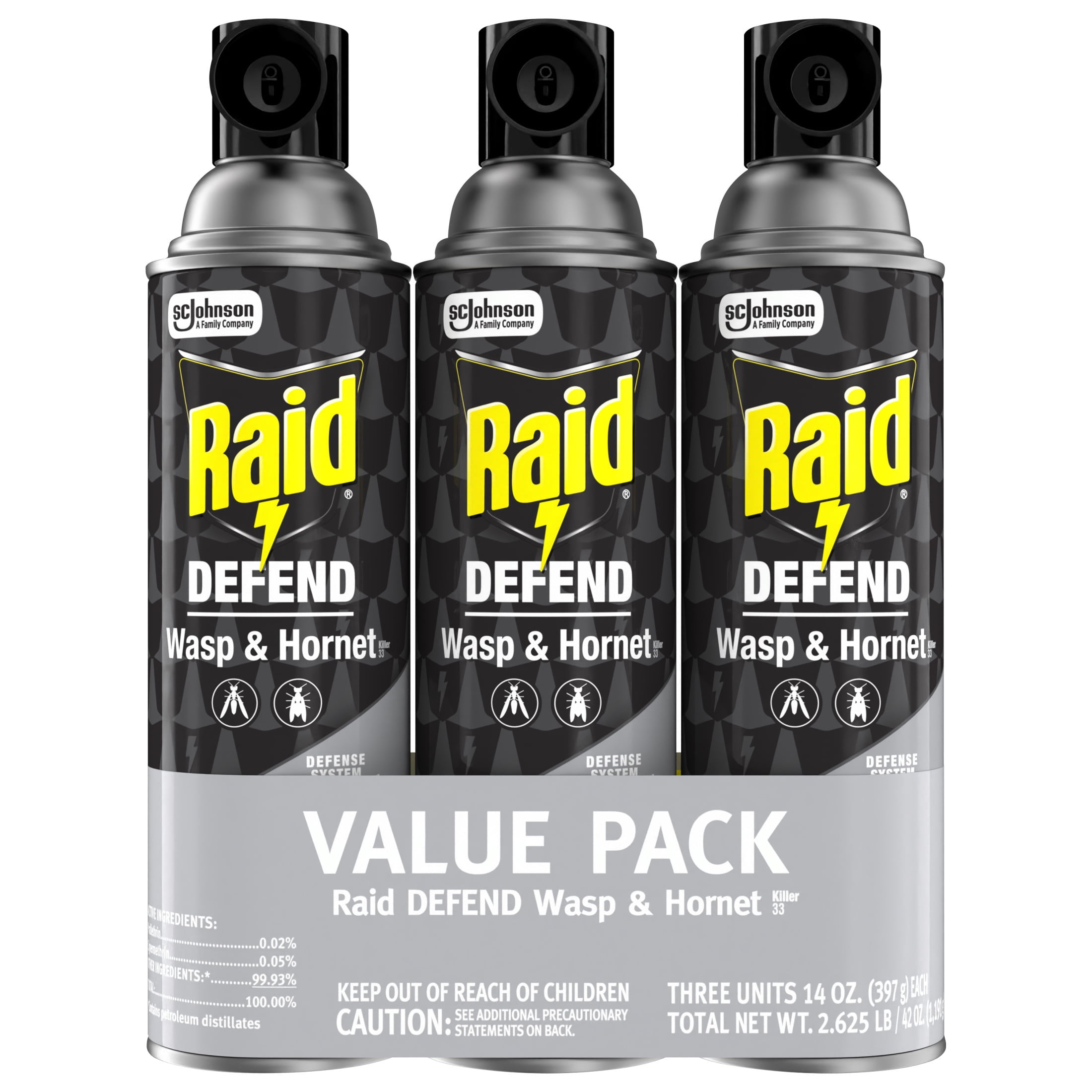 Raid Wasp & Hornet Killer Outdoor Flying Insect Spray (3 Pack, 14 oz) szhlg