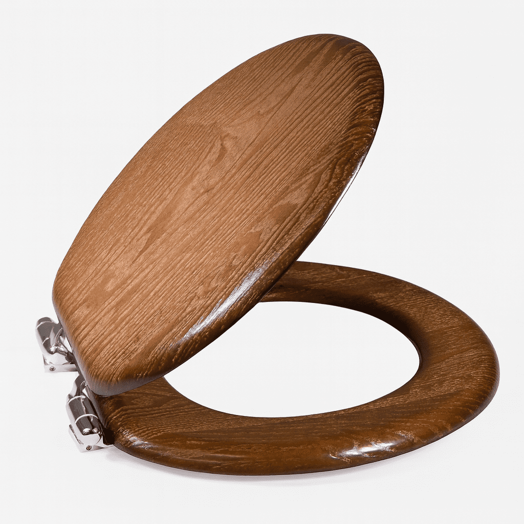 Design House Dalton Wooden Soft Close Toilet Seat (Java Brown, Round) yznqm