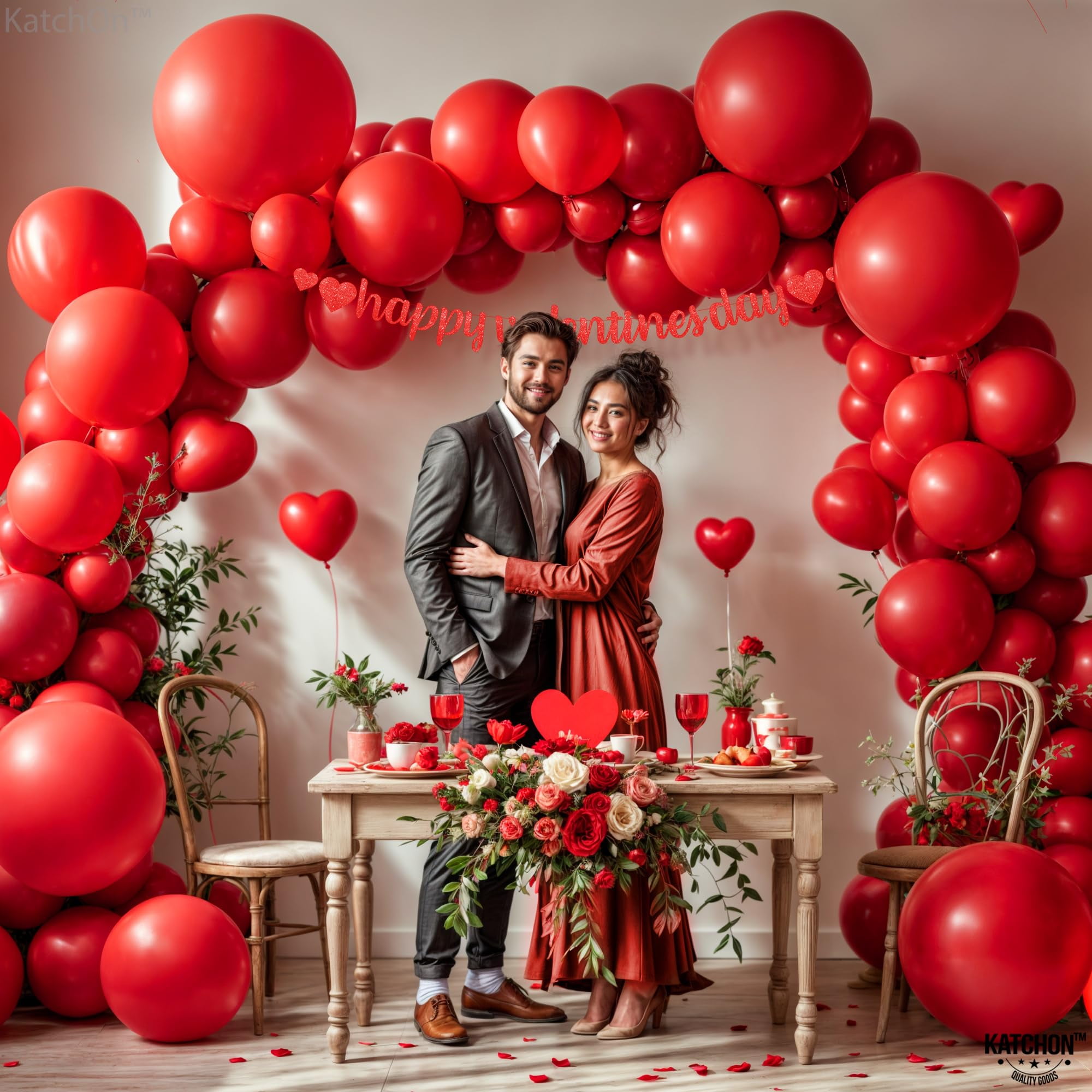 KatchOn Red Latex Balloon Arch Kit, Premium Party Decorations for Birthdays and Weddings (Red, 120 Pack) ne9g0