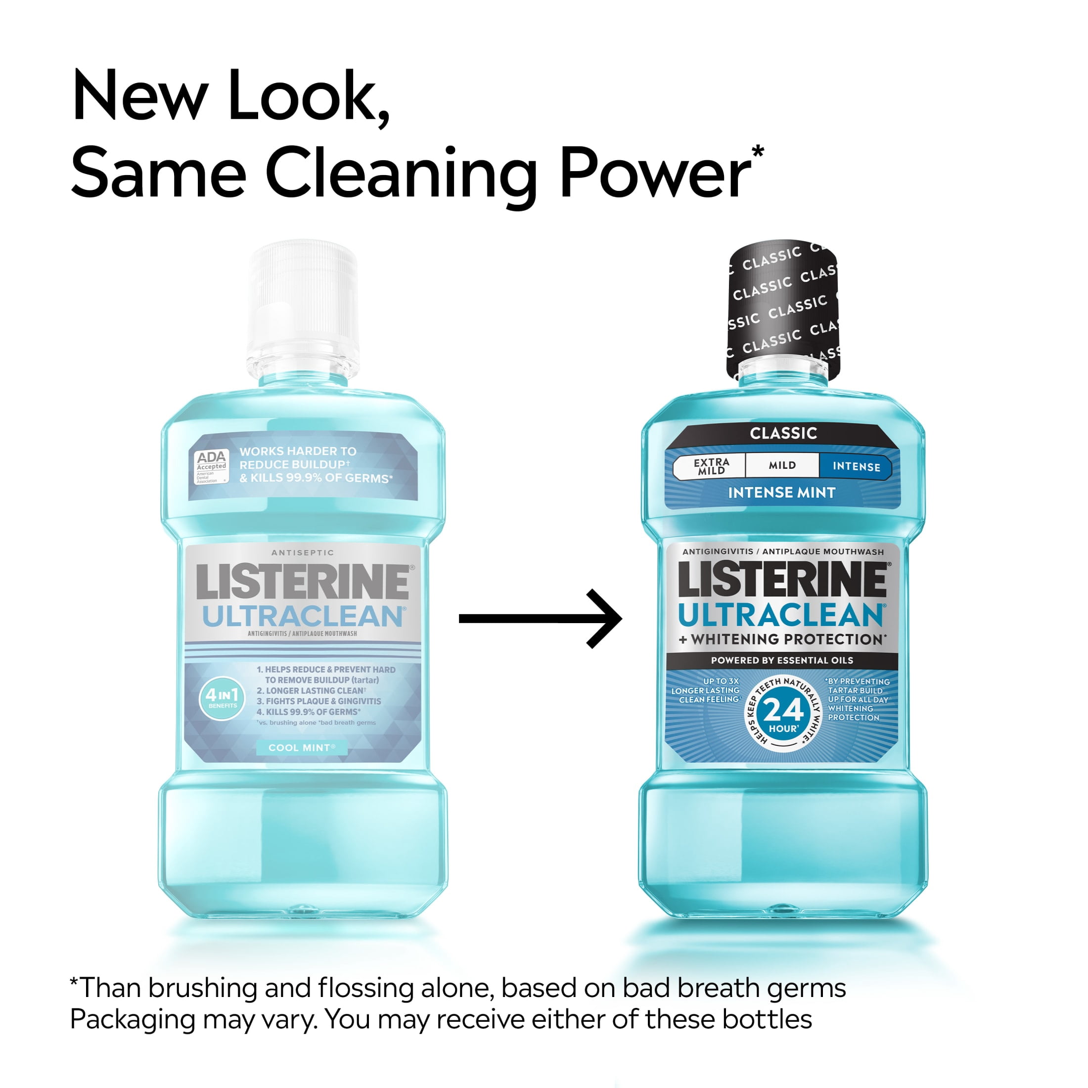 Listerine Ultraclean Antiseptic Mouthwash with Whitening Protection (Intense Mint, 50.7 fl oz) gr4rm