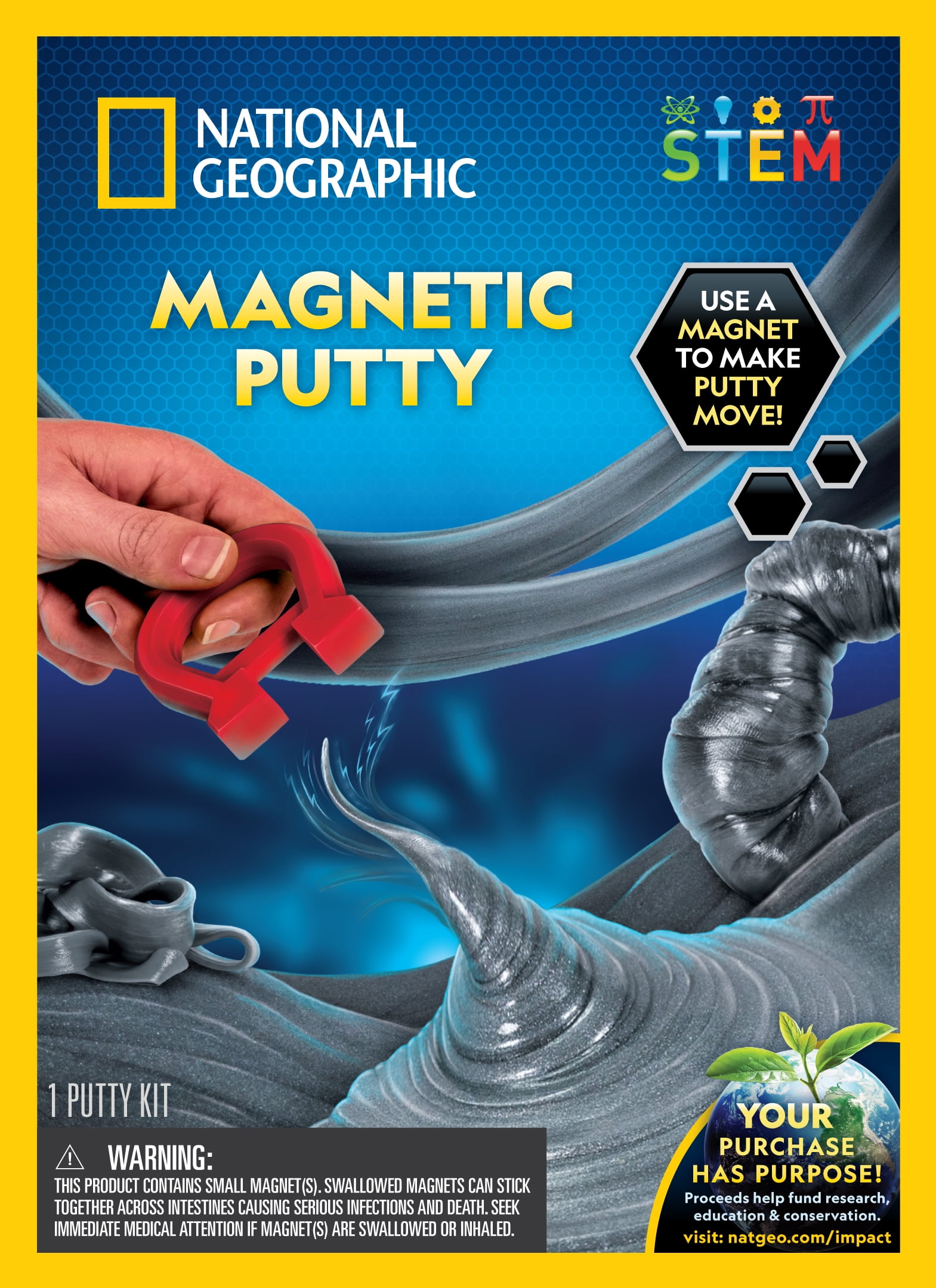 National Geographic Magnetic Putty Slime Science Activity Kit (Grey, 3 oz) xxzu7