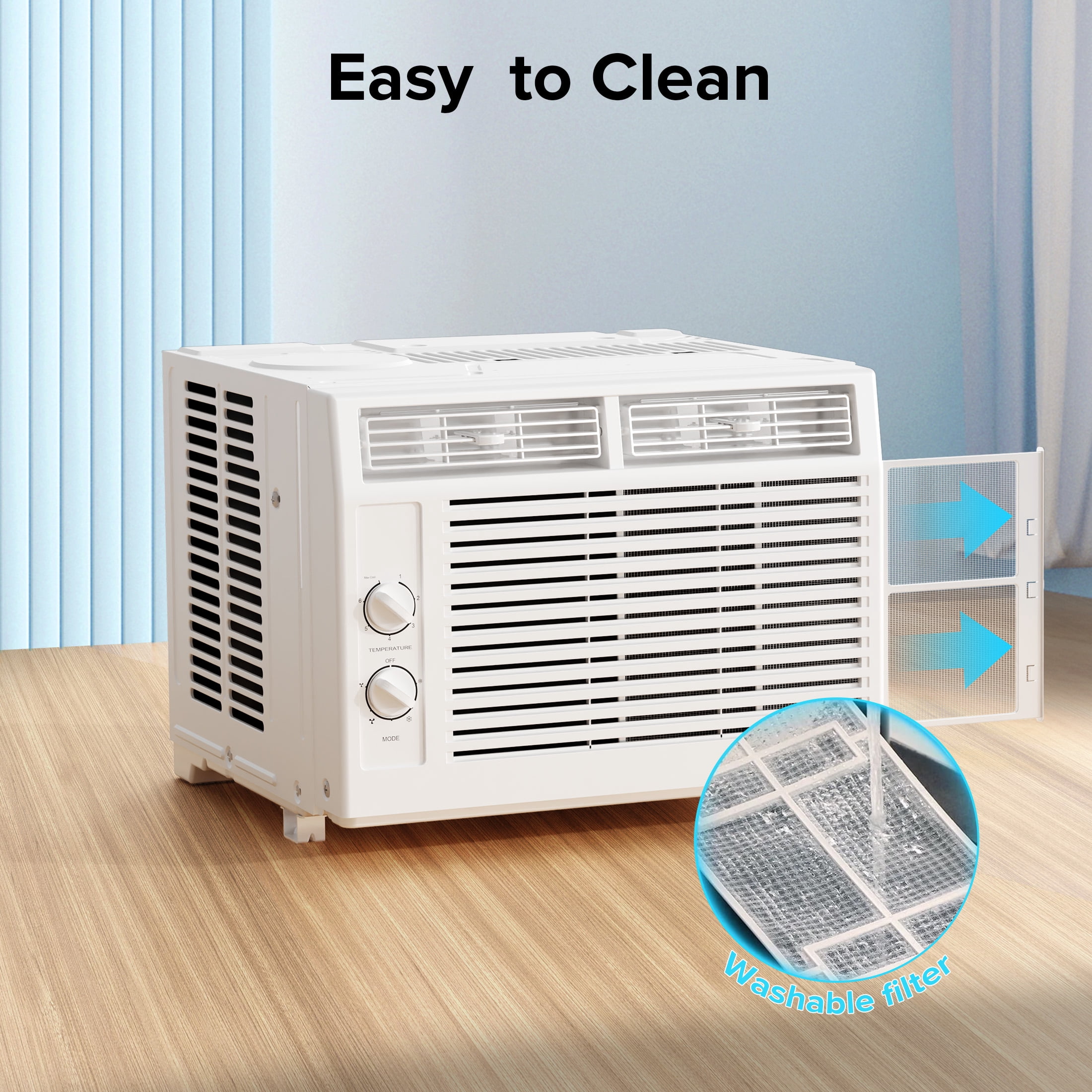 KissAir 5000 BTU Window Air Conditioner for Small Rooms (White, 150 sq.ft) dnsam