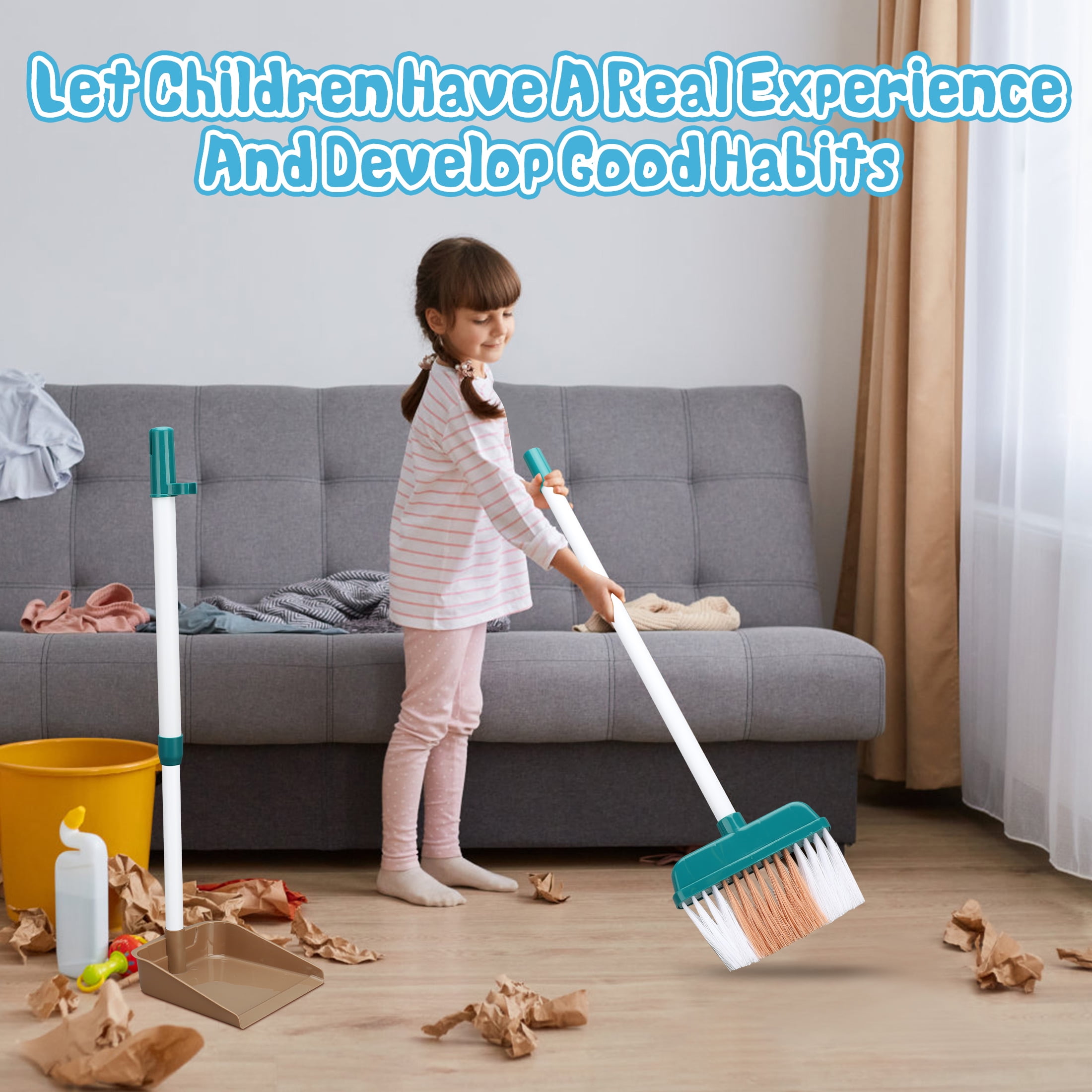 Crtynell Kids Cleaning Set with Realistic Vacuum and Accessories (8 Pieces) hotbj