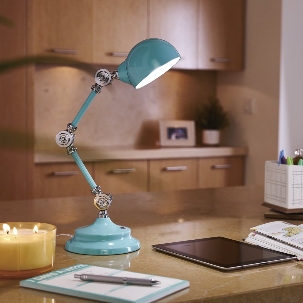 OttLite Wellness Series Revive LED Desk Lamp with USB Charging Port (Turquoise, 15.5 in) golf5