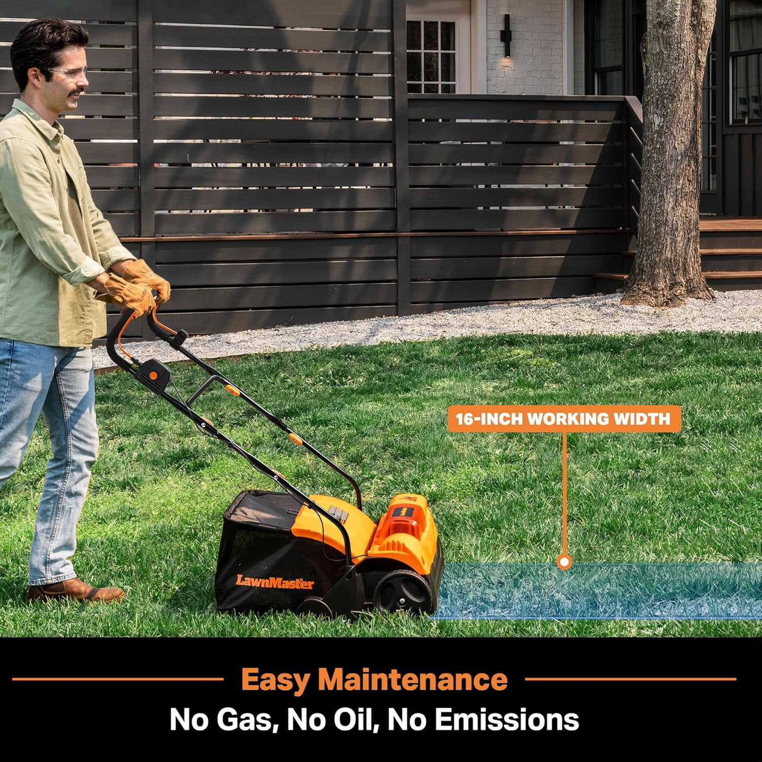 LawnMaster 48V MAX Brushless Cordless Scarifier and Dethatcher (Black, 16 in) ni4zh