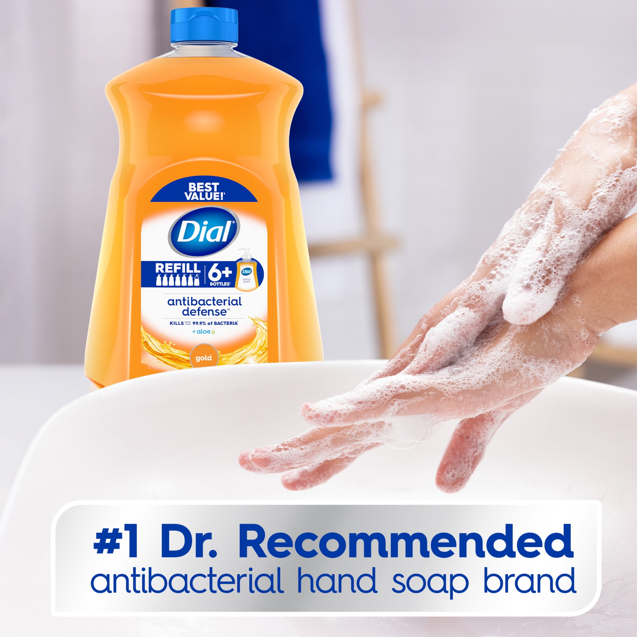 Dial Antibacterial Defense Liquid Hand Soap Refill (Gold, 52 fl oz) 8p39j