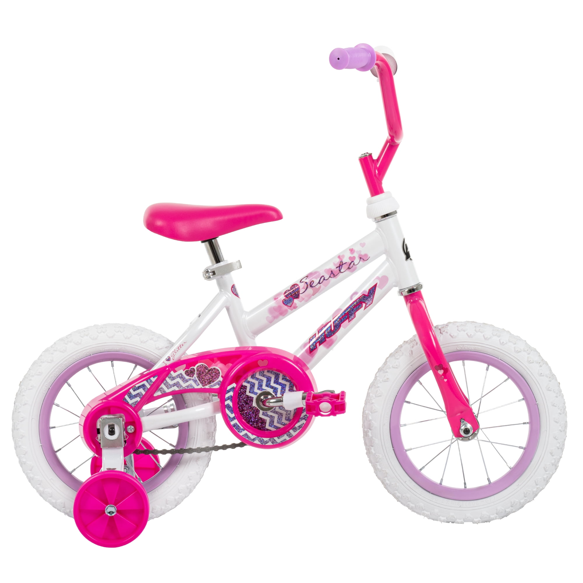 Huffy Sea Star Kids' Bike, Durable Training Wheels, Easy Assembly (Pink, 12 in) wsp7b