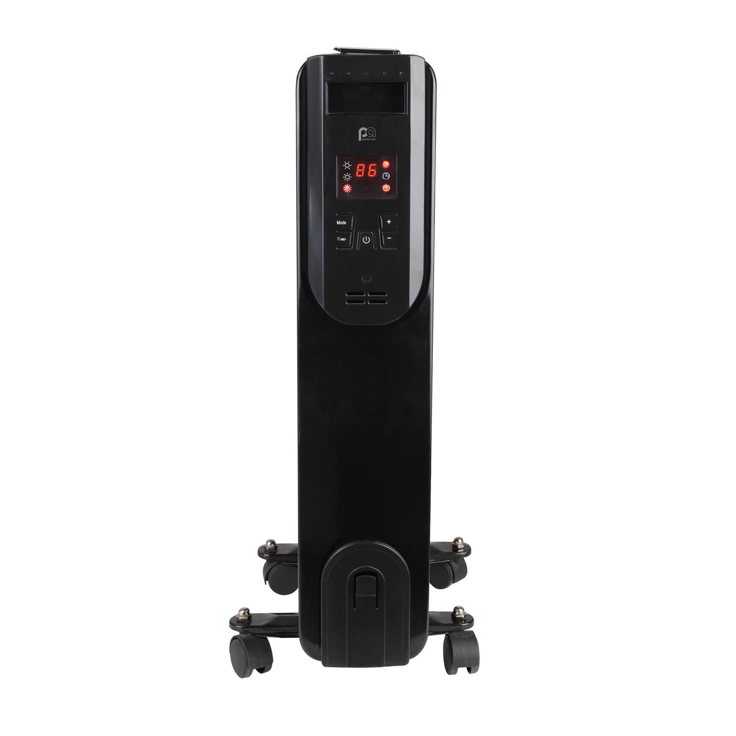 Perfect Aire 1500W Digital Oil Filled Space Heater with Adjustable Thermostat (Black, 14.3 in x 9.4 in x 23.6 in) k3kx8