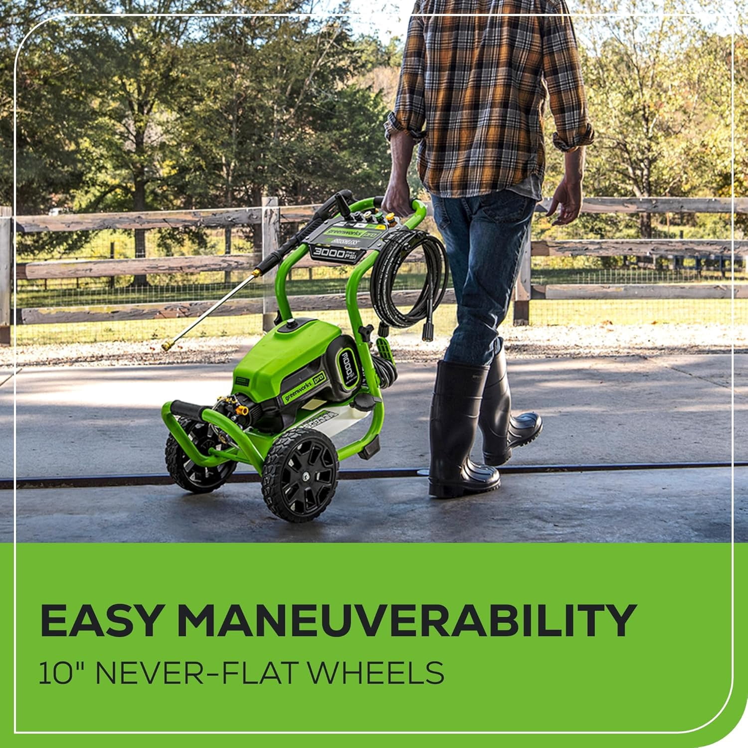 Greenworks 3000 PSI Electric Pressure Washer with Foam Cannon and 25 ft Hose (2.0 GPM) 3yjsn