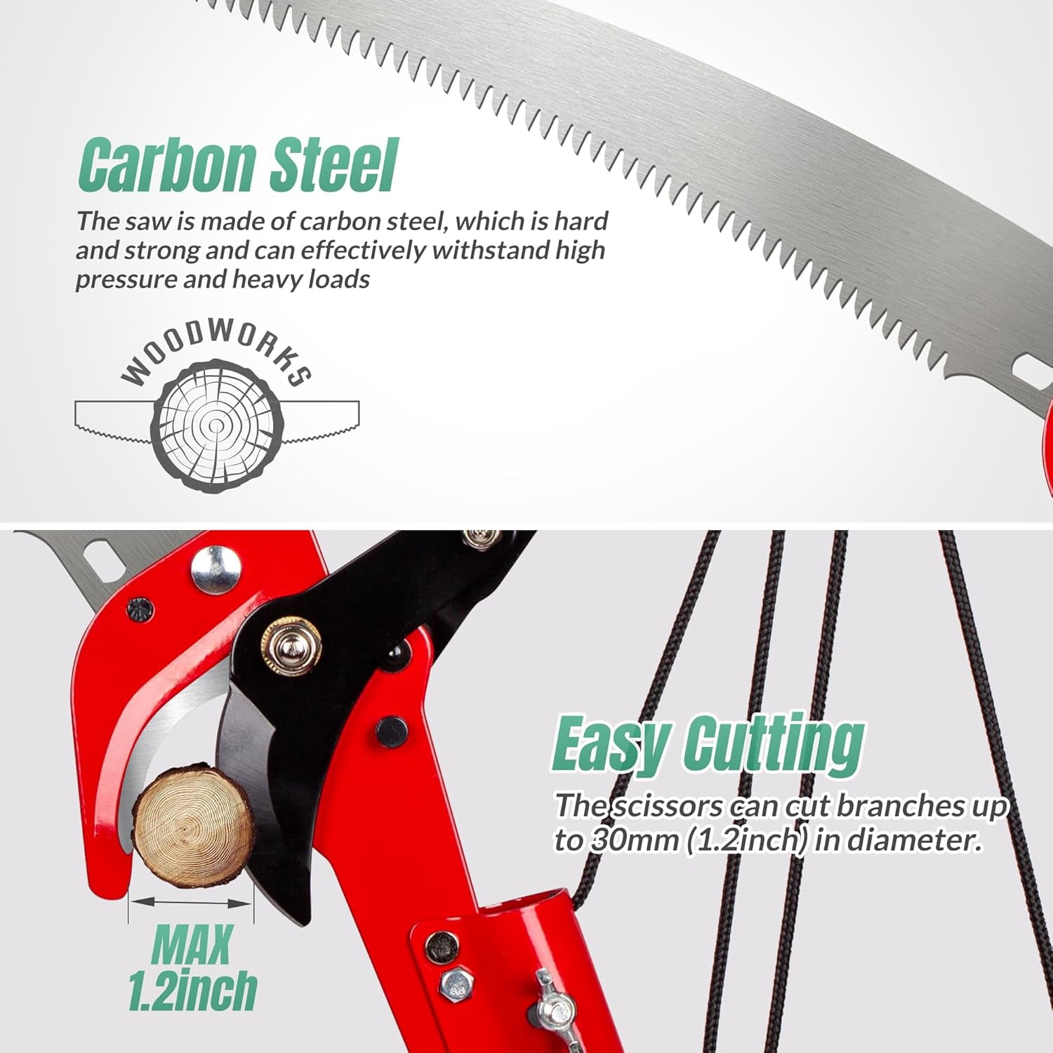 Suchtale Telescopic Pole Saw and Tree Pruner with Carbon Steel Blade (10 ft) ubfk4