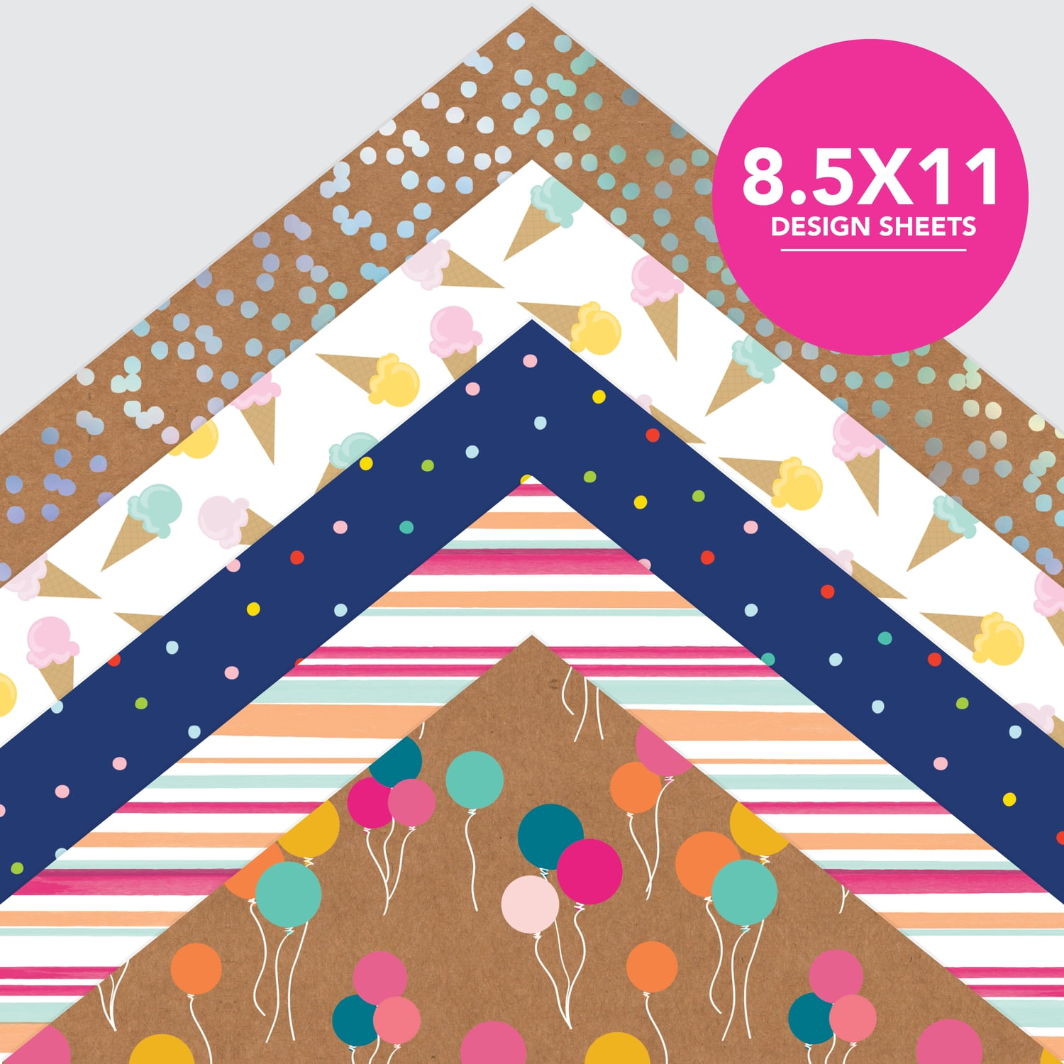 Roobee by Mara Mi Celebrations Decorative Cardstock Paper Pad (Multi-color, 8.5 in x 11 in, 50 Sheets) idngf