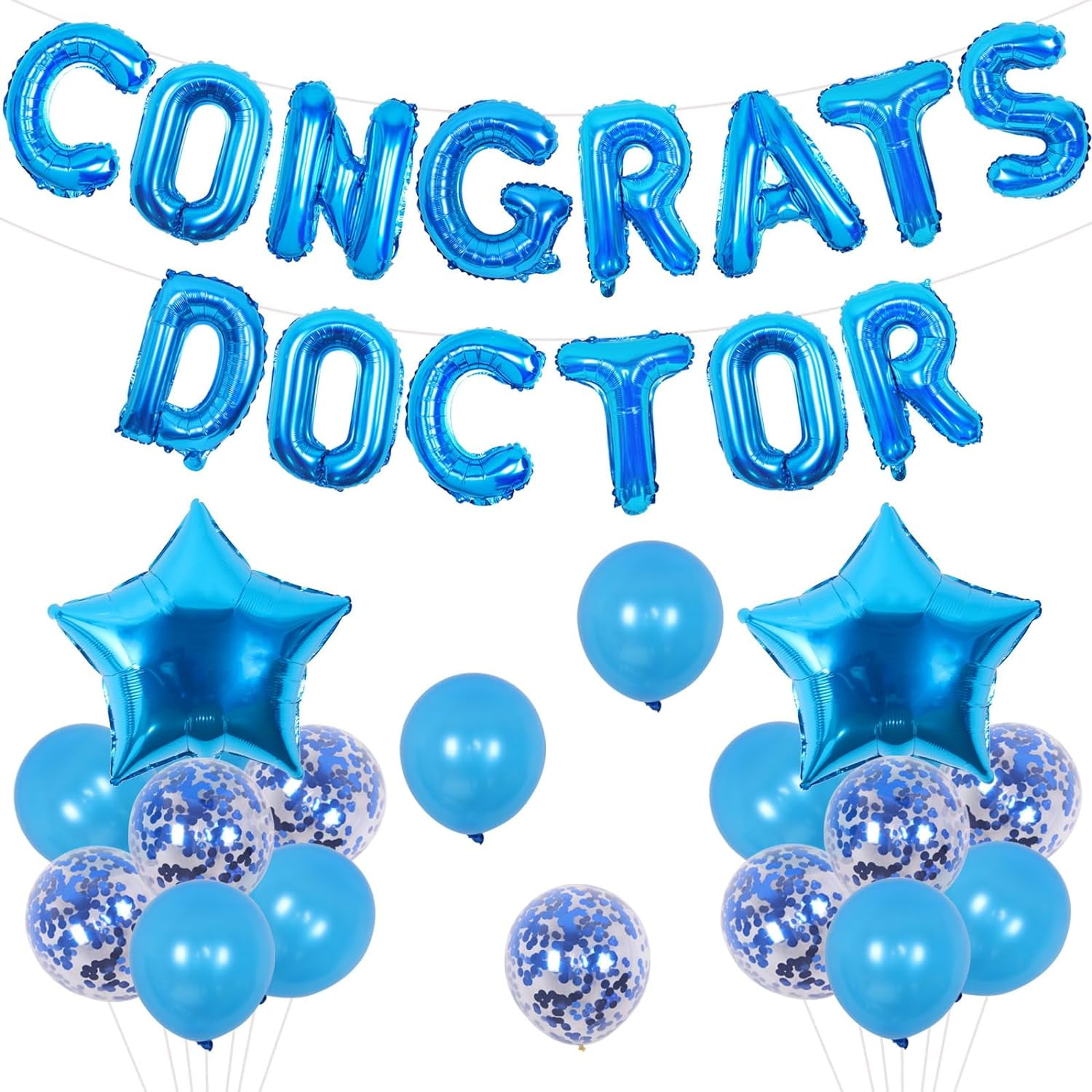Cheereveal Medical School Graduation Party Decorations Set (Blue, 17-Piece Set) 09lmt