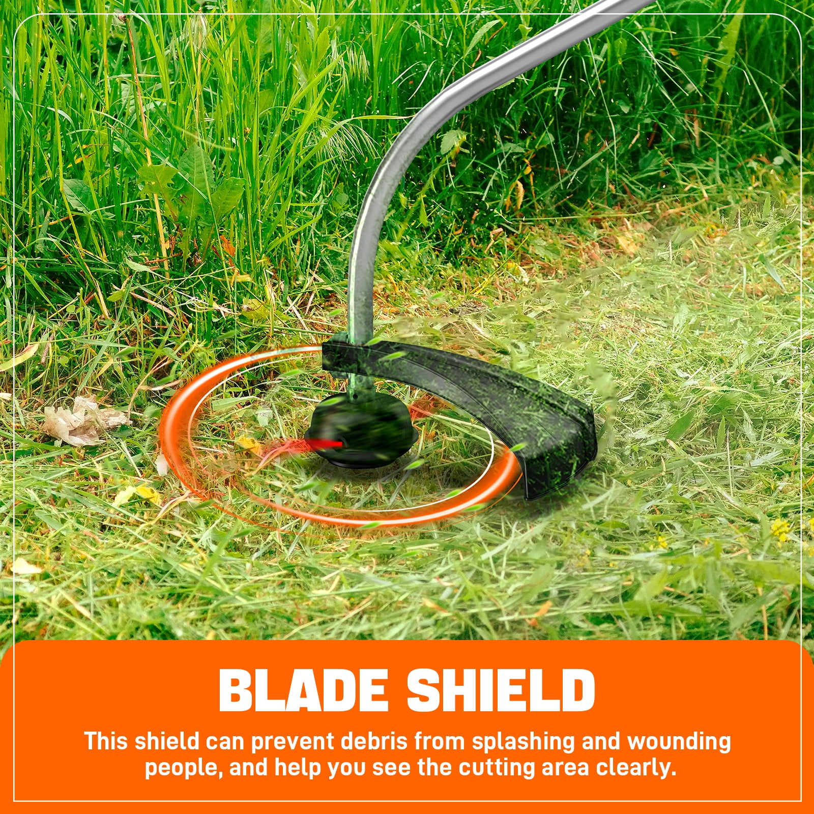 Senix 26.5cc 4-Cycle Gas String Trimmer, 17.7 in Cutting Width, Curved Shaft Weed Eater (11.3 lb) xmgv6
