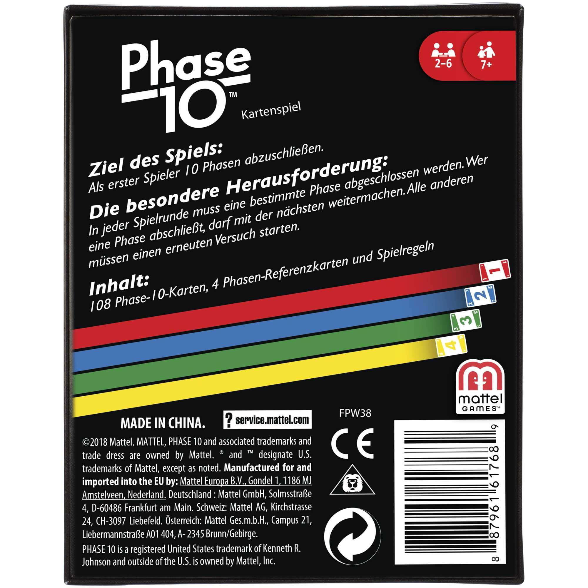 Mattel Games Phase 10 Card Game Strategy Matching Activity (2-6 Players) iojnb