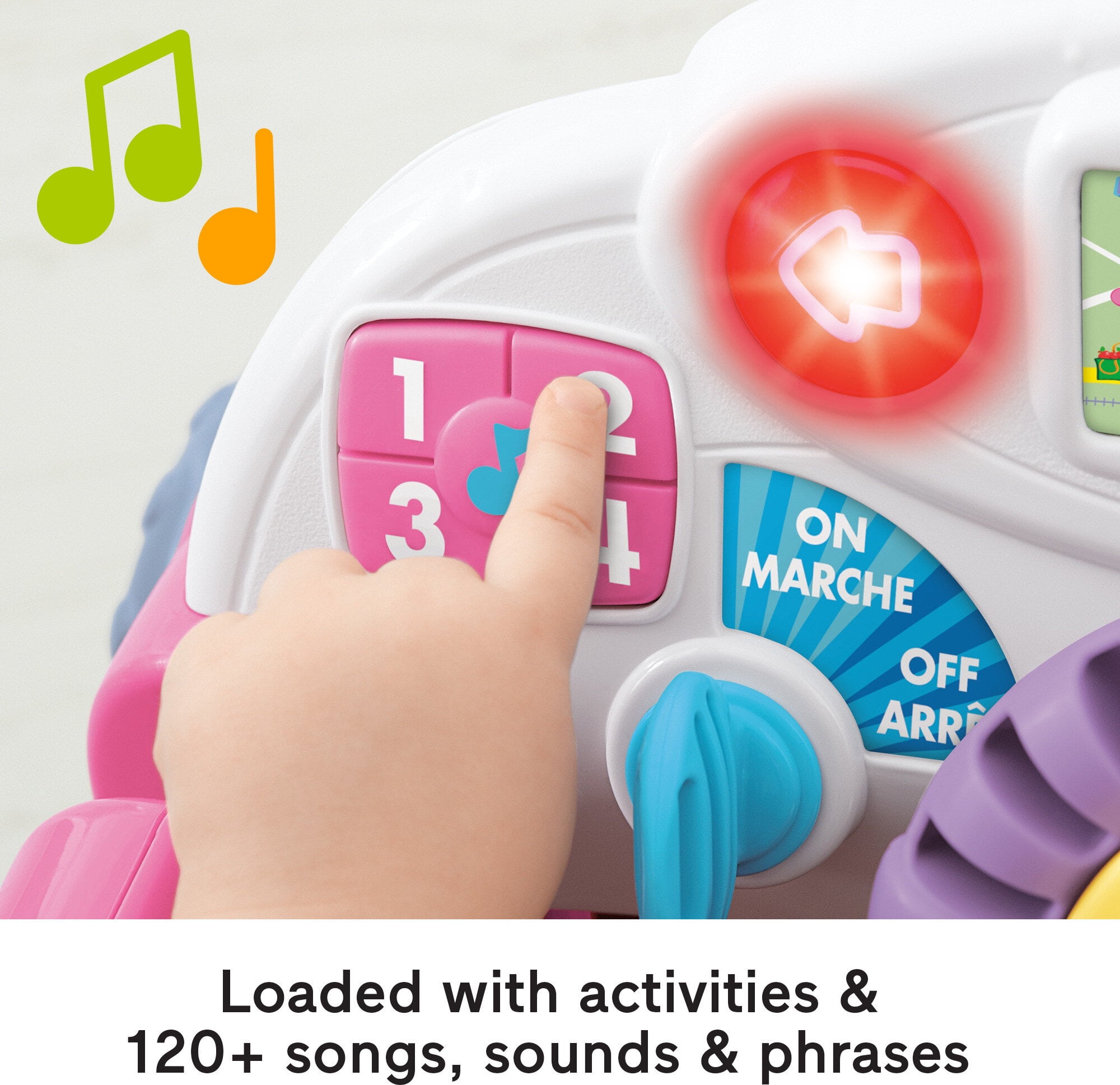 Fisher-Price Laugh & Learn Crawl Around Car, Electronic Learning Activity Center for Infants (Pink, 1 Unit) 4qu1u