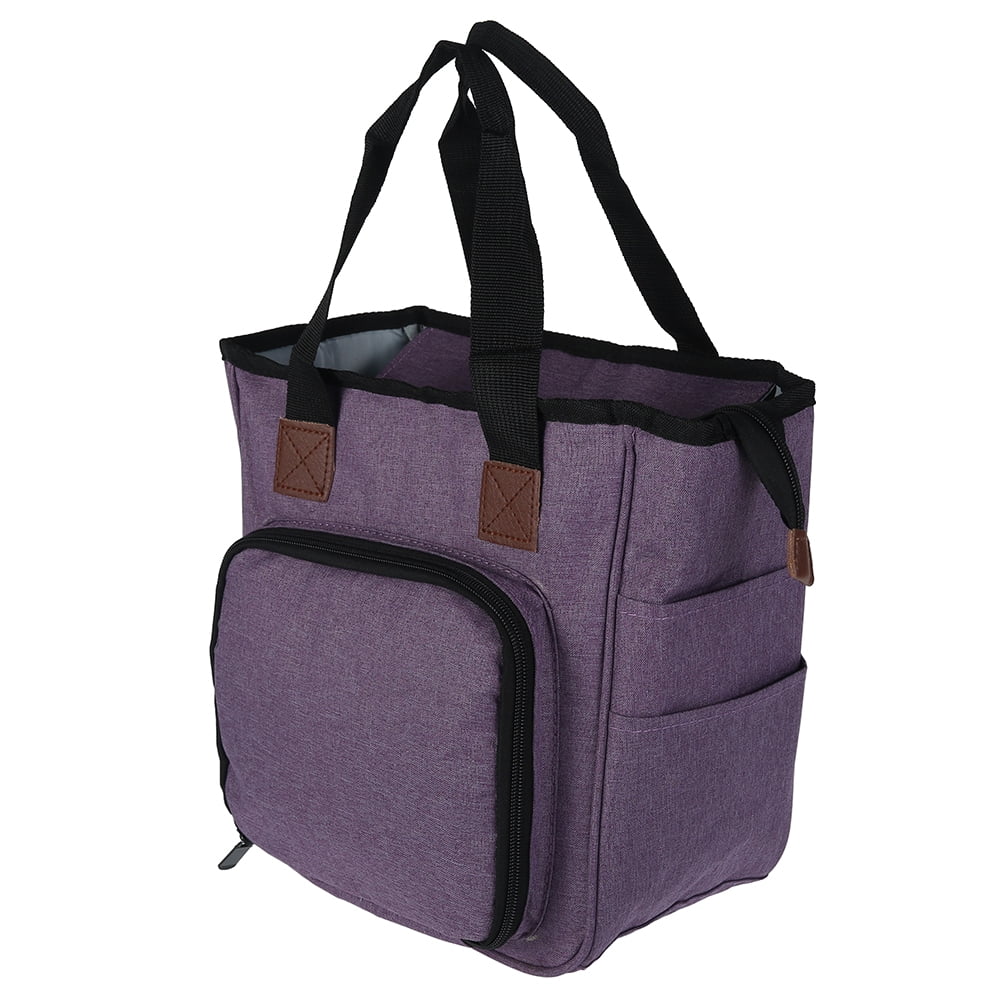 Jetcloudlive Yarn Storage Tote, Knitting Project Organizer Bag with Needle Compartments (Small, 5.7 in x 5.5 in) 6wxs1