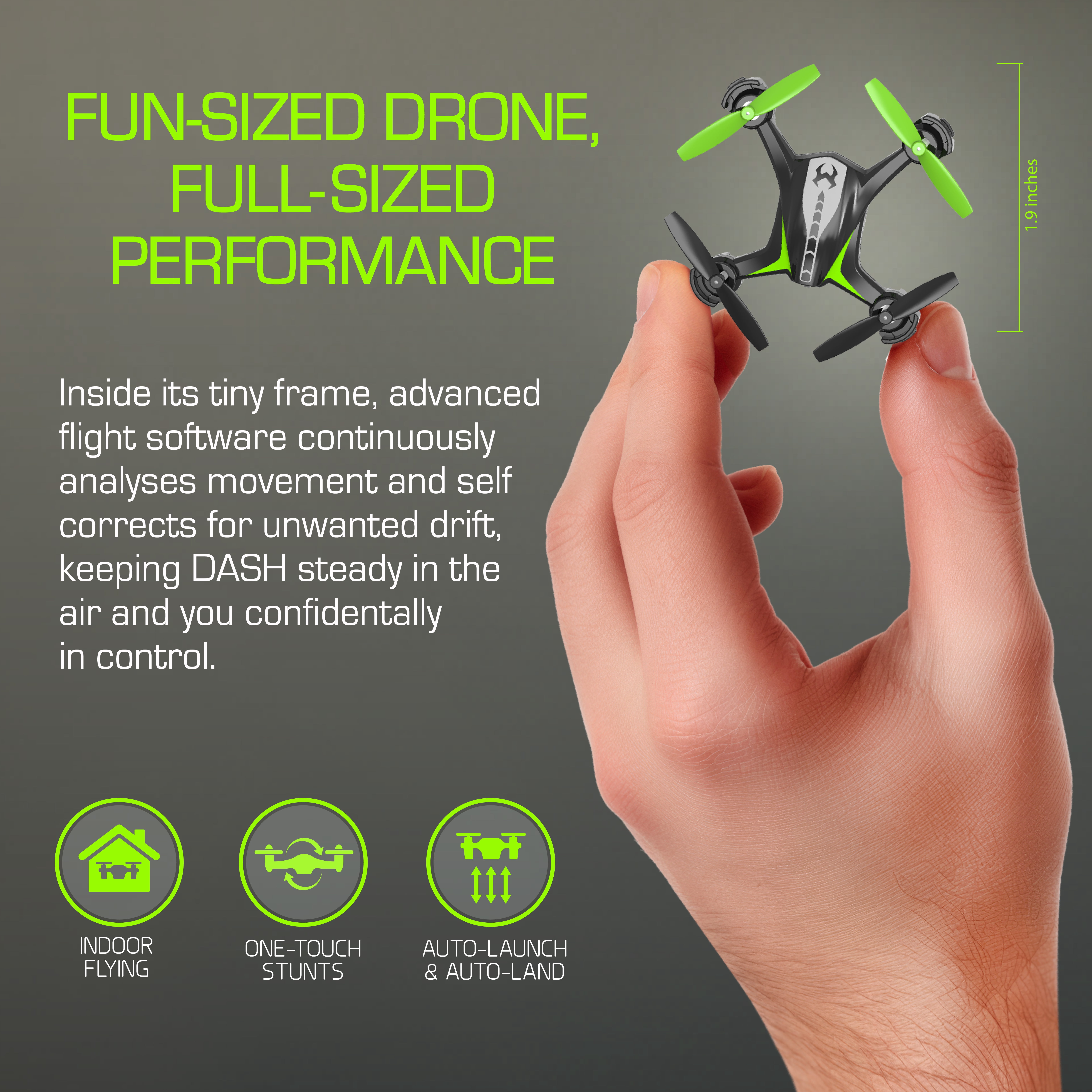 Sky Viper Dash Nano Drone with Auto-Flight Stabilization and Stunt Mode (Black, 1 Pack) mvcdk