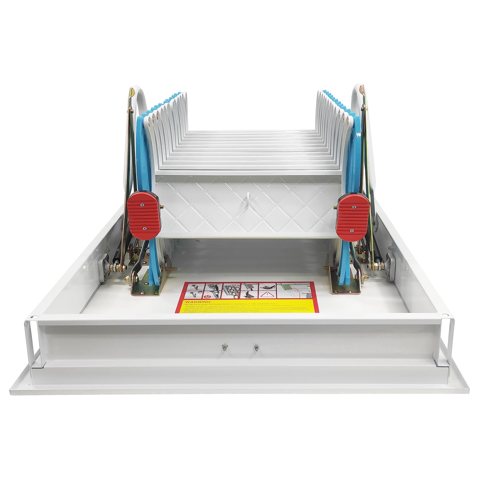 Banfluxion Attic Pull Down Ceiling Ladder, Heavy-Duty Folding Loft Stairs with 12 Steps (Blue, 9.84 ft) nb02c