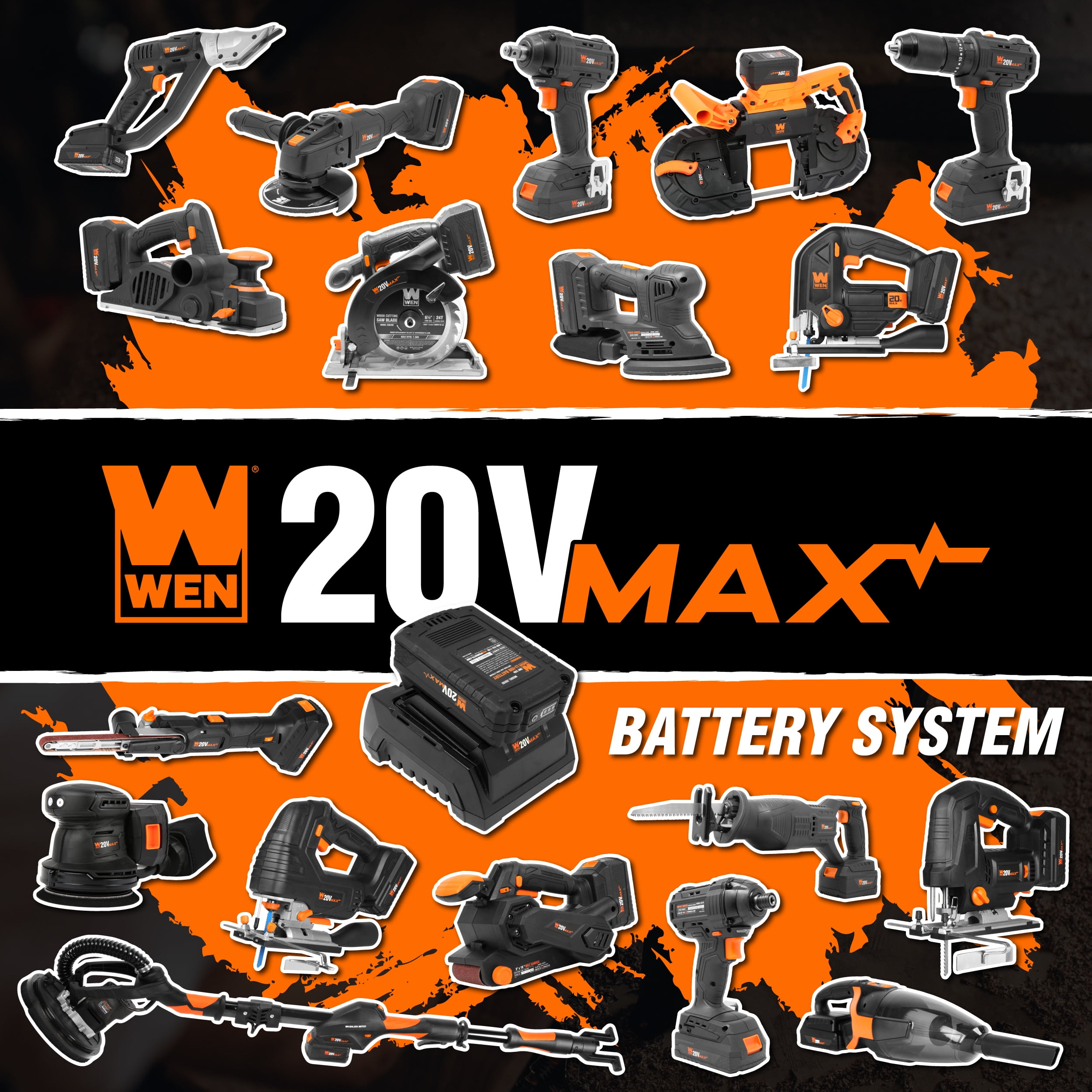 WEN 20V Max 6.5-Inch Cordless Brushless Plunge Cut Track Saw (Variable Speed, Tool Only) qrm2k