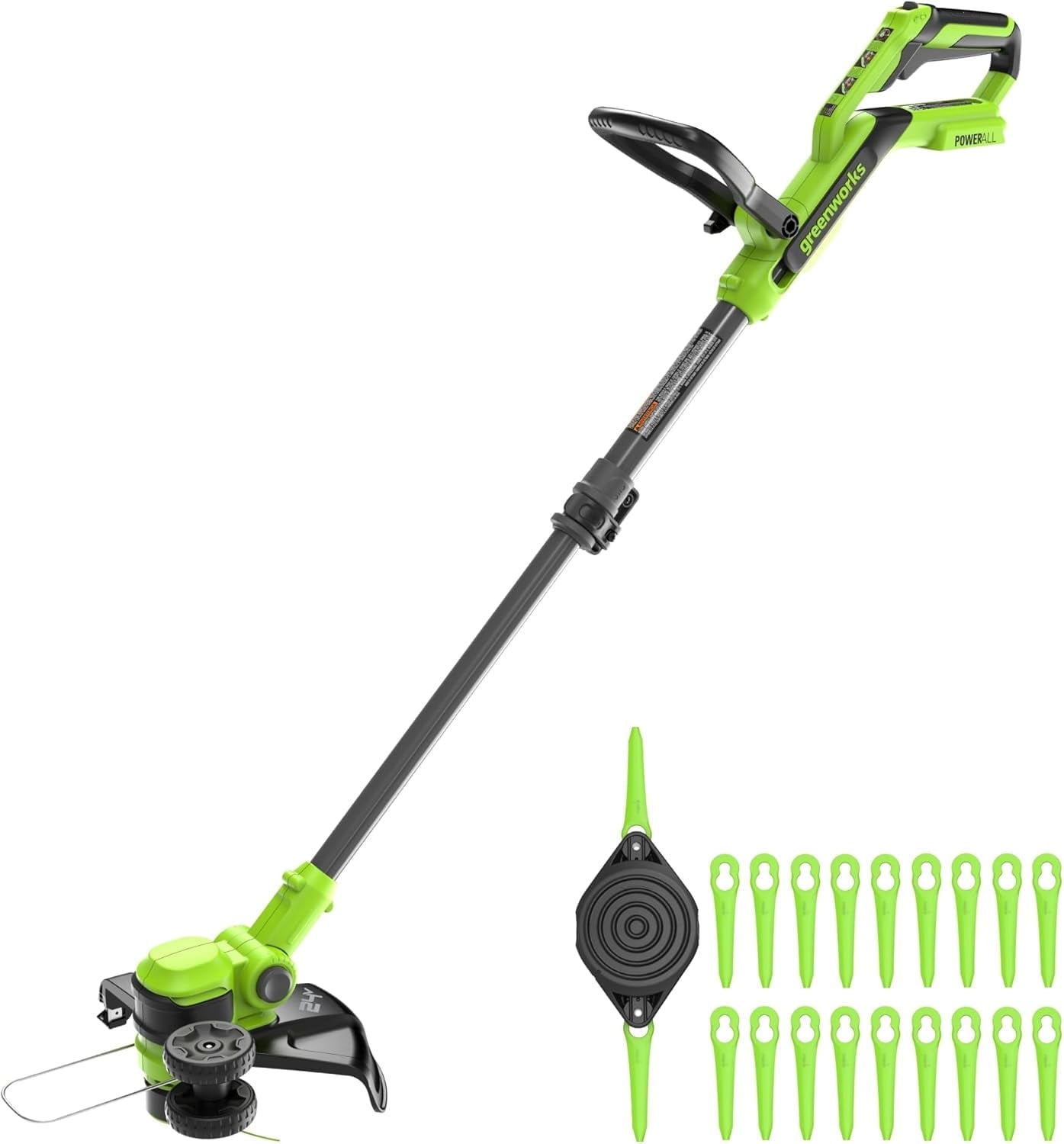 Greenworks 24V Cordless String Trimmer and Edger (Green, 12 in) rhtfp