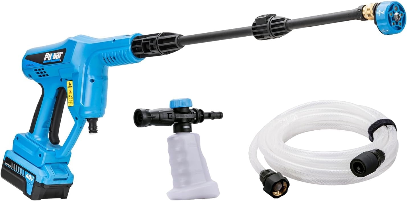 Pulsar 40V Cordless Pressure Washer with 5-in-1 Spray Nozzle (725 PSI, 0.92 GPM) qn3gv