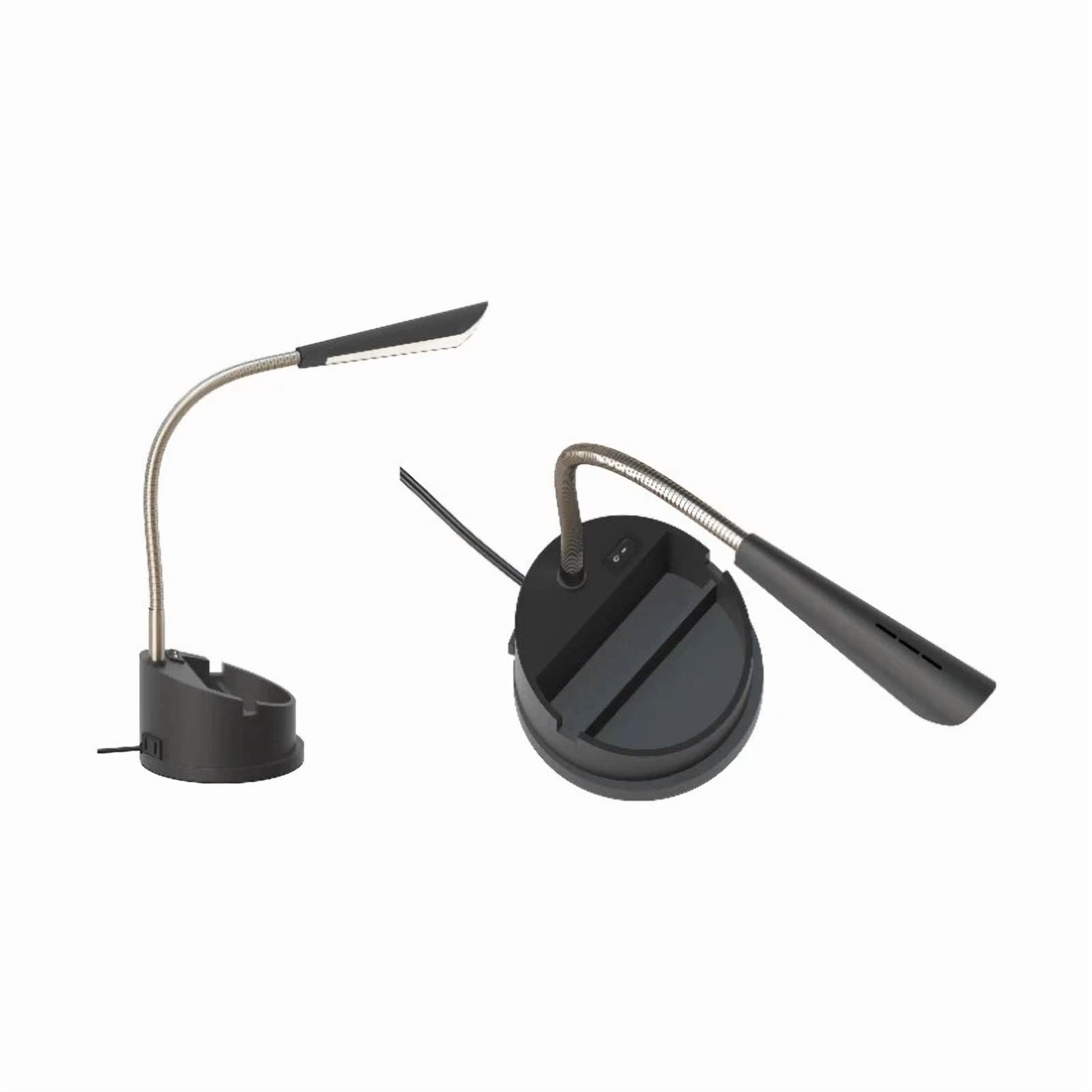 KLYNE LED Desk Organizer Lamp with AC Outlet (Modern Plastic, 14 in) f701l