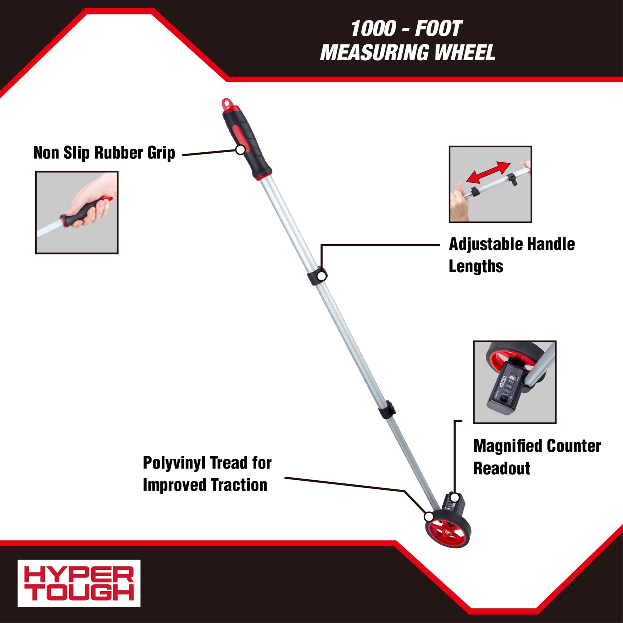 Hyper Tough Measuring Wheel with Mechanical Counter (10,000 ft) b5258