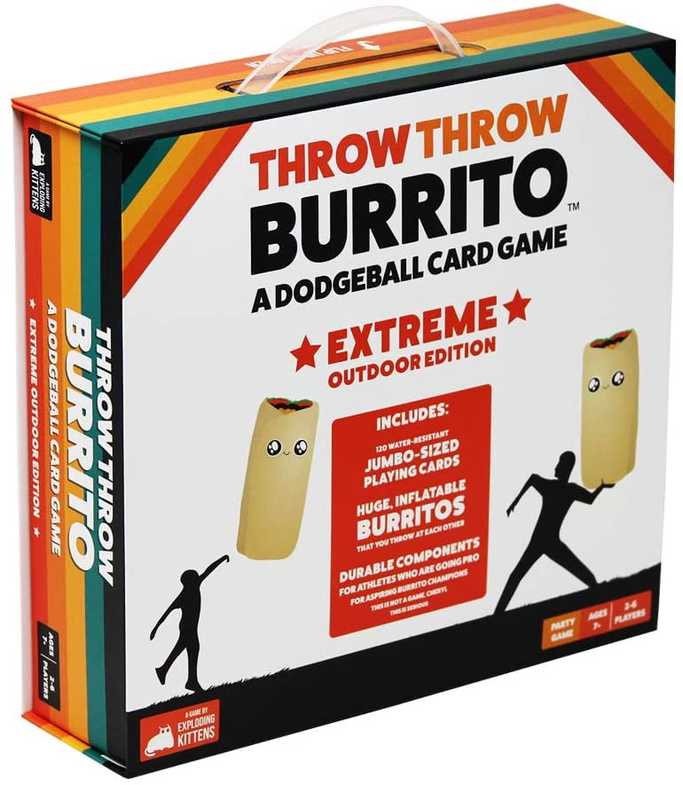 Exploding Kittens Throw Throw Burrito Extreme Outdoor Party Game (2-6 Players, 3 ft Inflatable Burritos) ouc03