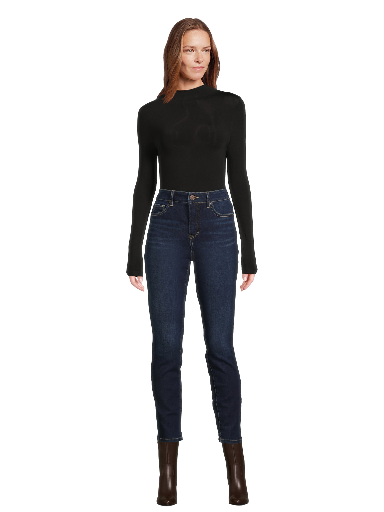 Time and Tru Women's High Rise Skinny Jeans (Grey, Size 2) 1yan0