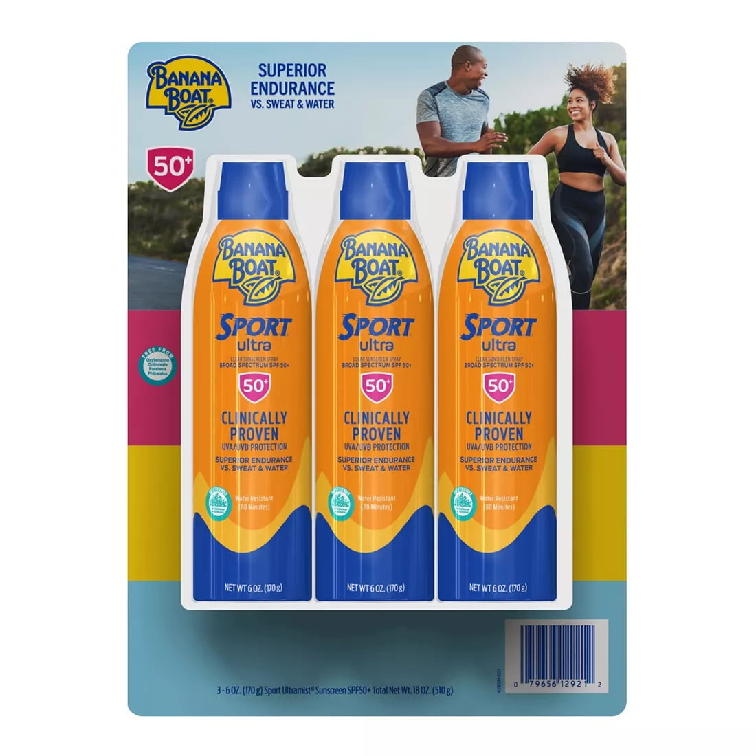 Banana Boat Ultra Sport Sunscreen Spray SPF 50 (Clear, 18 oz., 3 pk.) fvxno