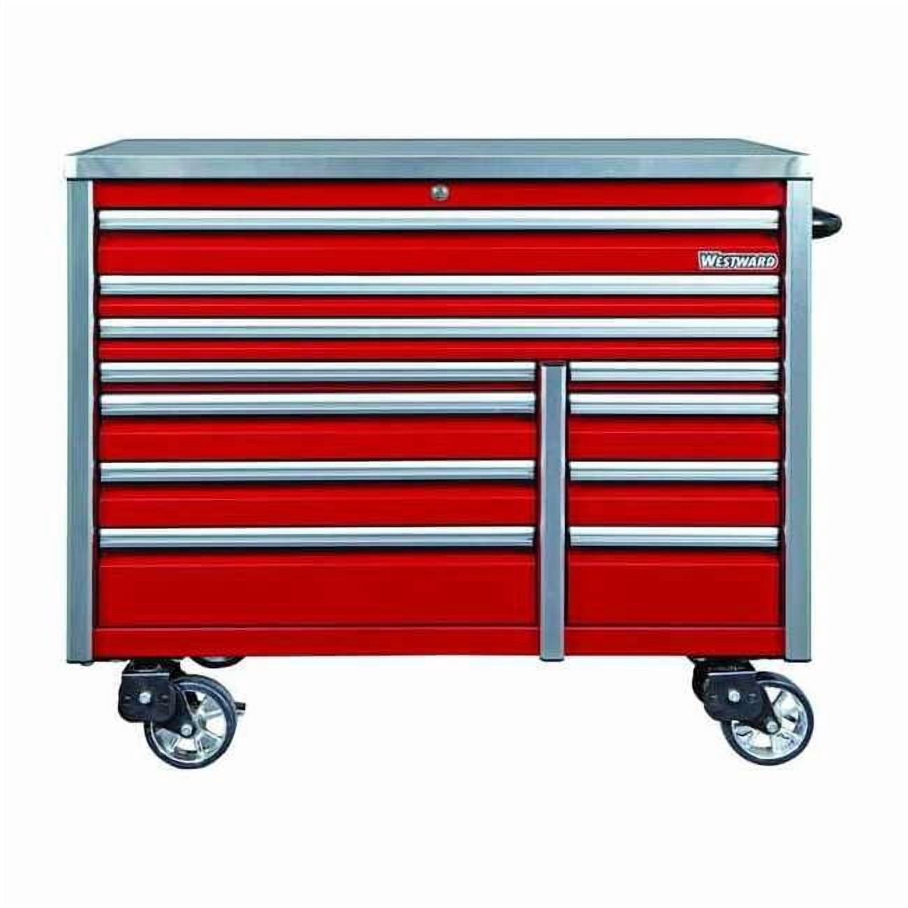 Westward Rolling Tool Cabinet, Heavy-Duty Industrial Storage Organizer (Red, 54 in W x 26 in D x 48 in H) y2327