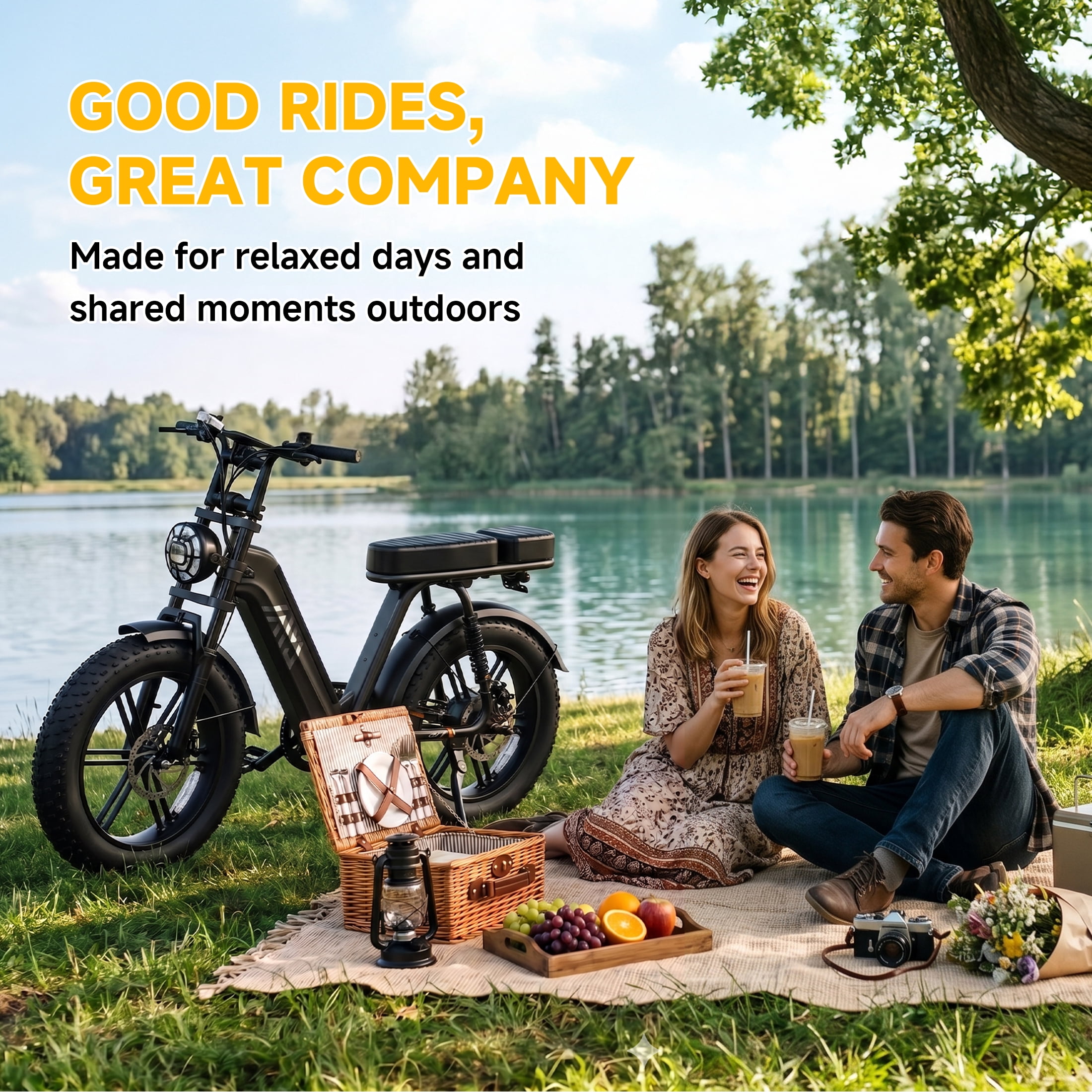 TST Electric Bike for Women, 750W Motor, 48V 15Ah Battery, 20 in x 4 in Fat Tire, Full Suspension (Black) hbfl2