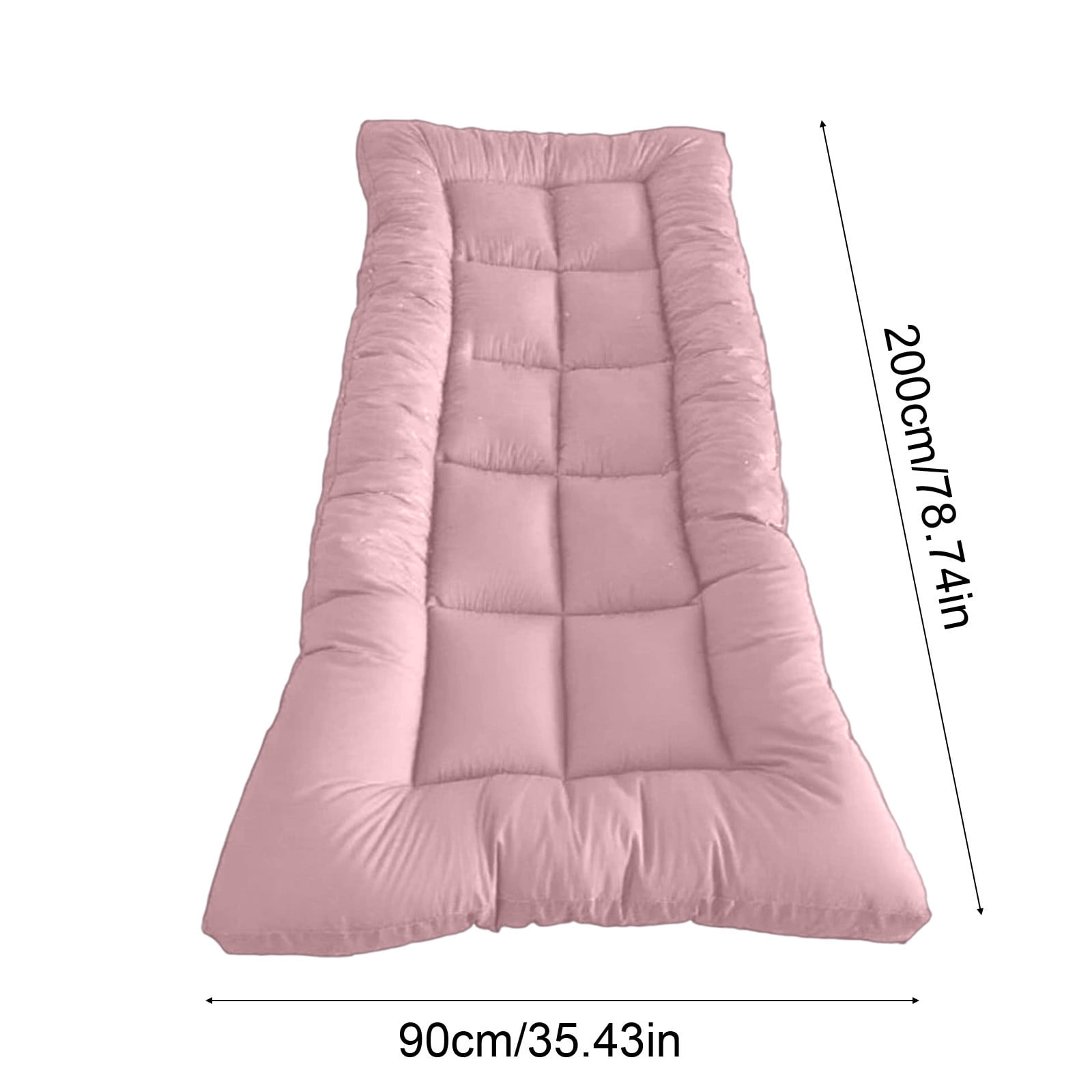 Gnmfd Thickened Soft Fiber Mattress Foldable Sleeping Pad for Single Bed (Pink, 35 in x 79 in) olvt3