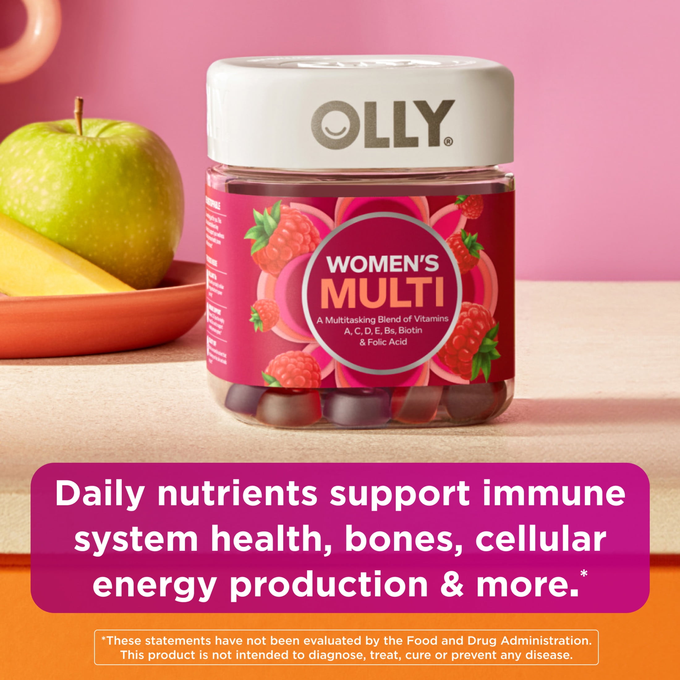 OLLY Women's Multivitamin Gummies, Daily Nutritional Support with Biotin and Vitamin D (90 Count) 06yfm