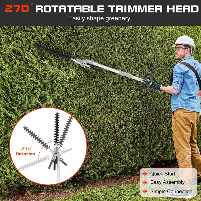 Floseru 52cc 5-in-1 Gas String Trimmer and Multi-Tool Landscaping System (Red, 52cc Engine) cgttt