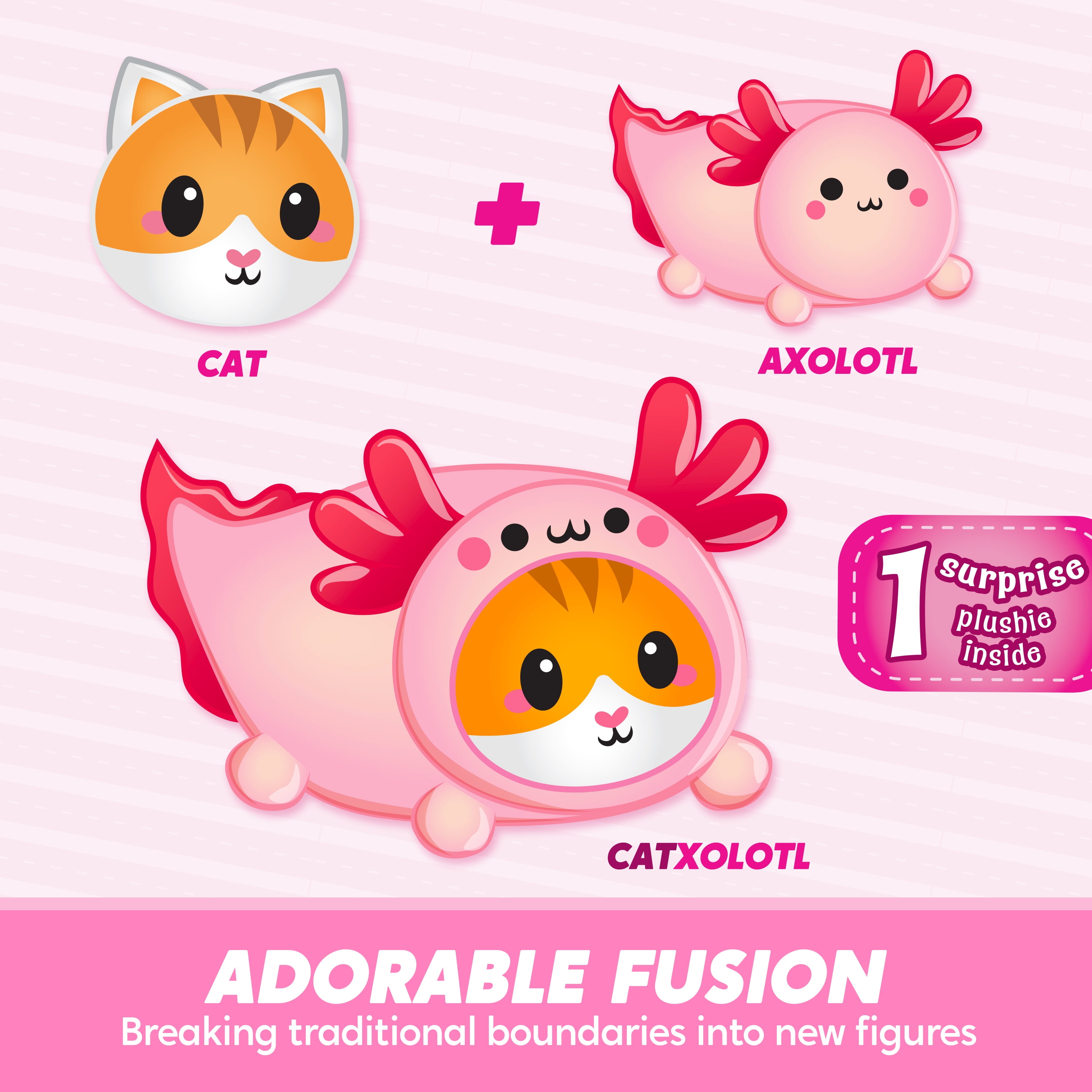 Joyfy Kawaii Axolotl Cat Stuffed Animal Plush Toy, Soft Decorative Pillow (Pink, 11 in) gxonz