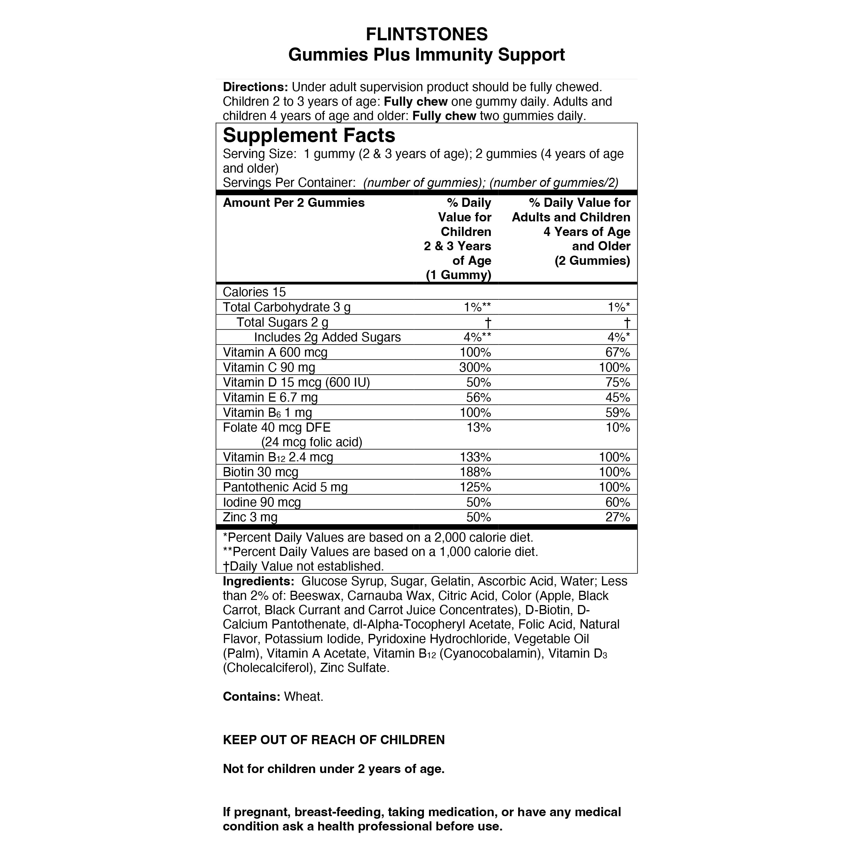 Flintstones Gummies Plus Immunity Support, Vitamin C & Zinc Multivitamin Supplement (150 Count) z7nc4