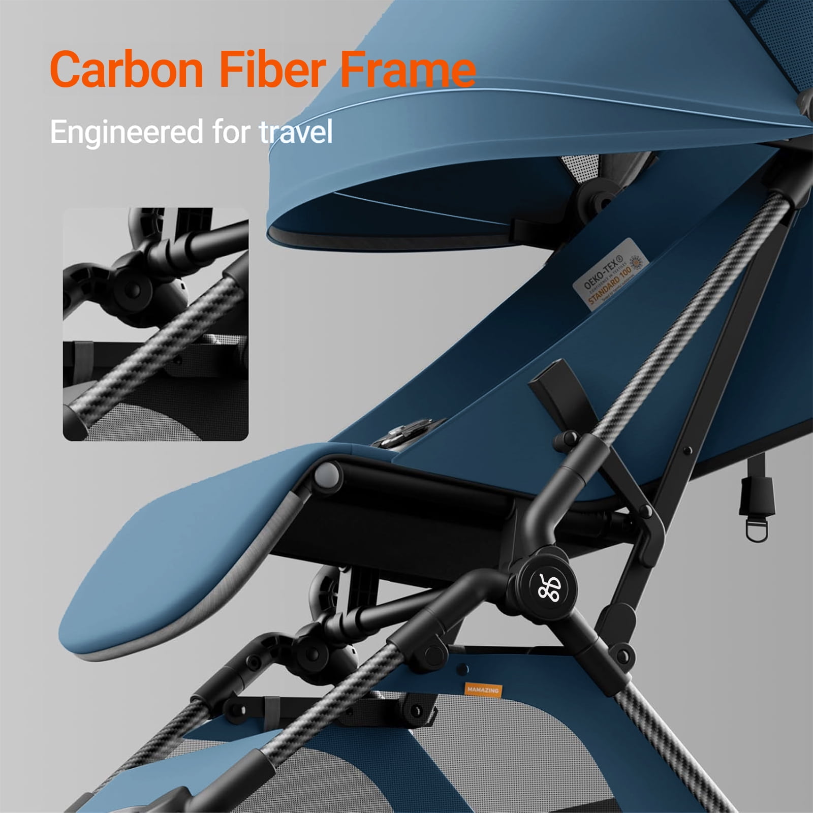 Mamazing Ultra Air Lightweight Foldable Travel Stroller (Blue, 11.5 lb) ffkaa