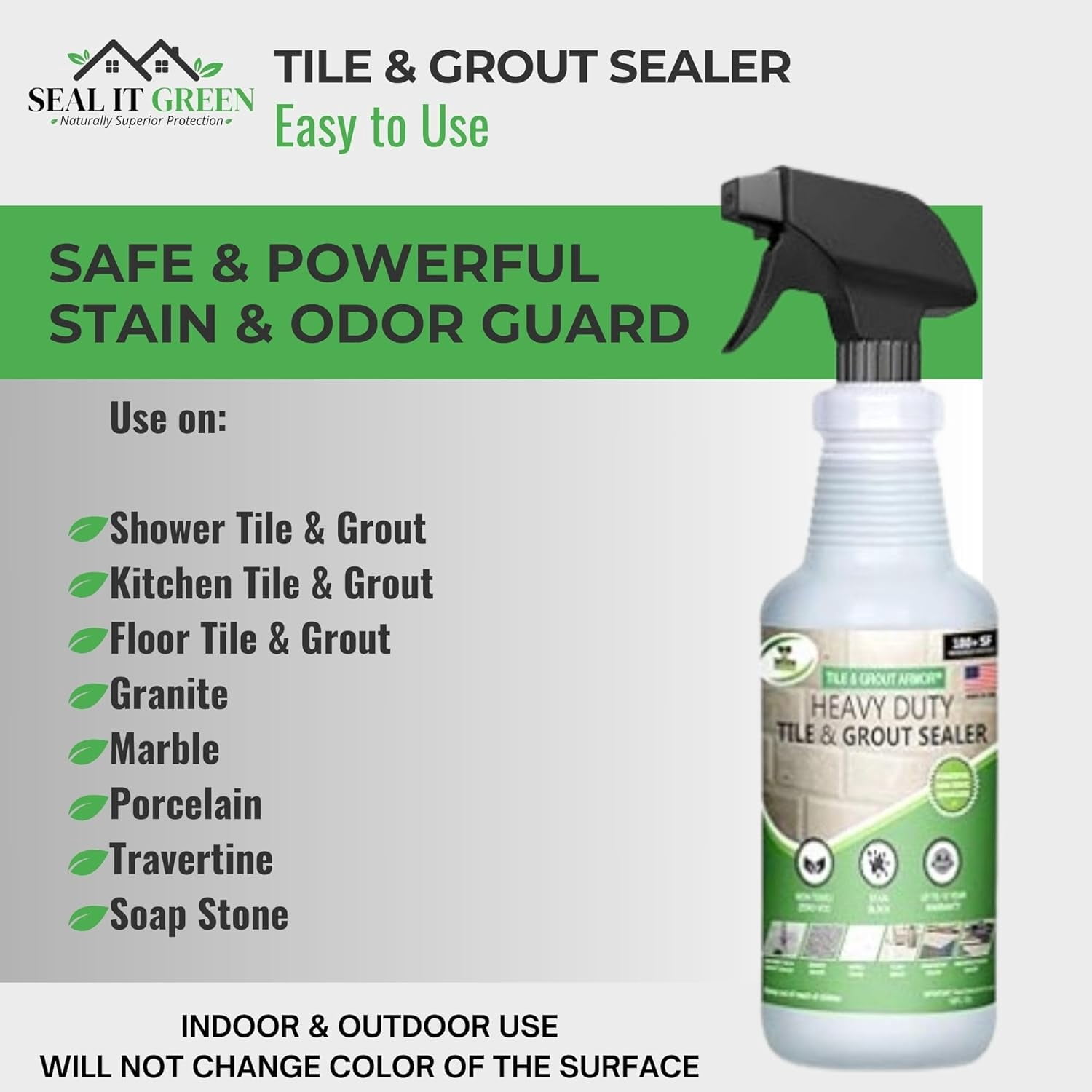 Seal It Green Grout, Granite, Stone, and Tile Sealer (Eco-Friendly, 32 fl oz) bkk4m