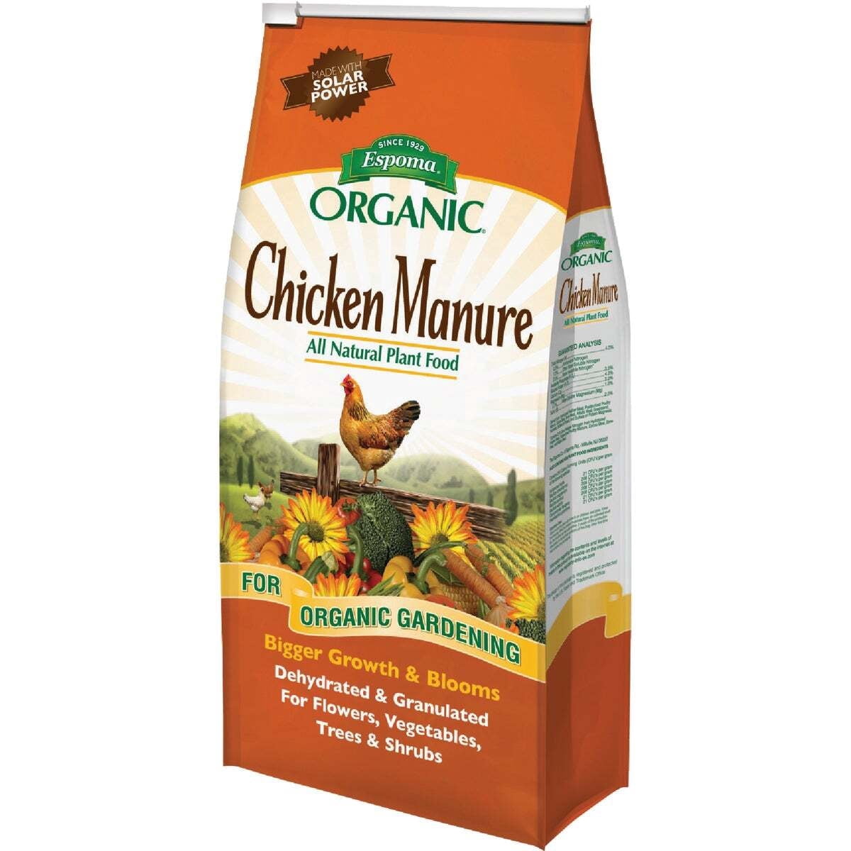 Espoma Organic Chicken Manure Plant Food, Natural Fertilizer for Garden Growth (3.75 lb) 76wii