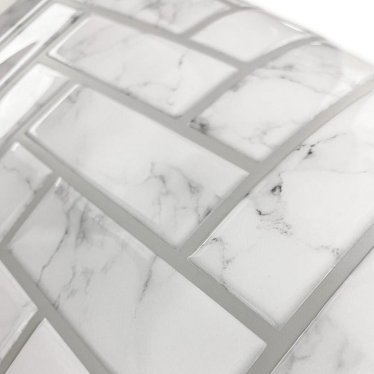RoomMates Marble Herringbone Peel And Stick Backsplash (Grey, 4 Pack, 10.5 in x 10.5 in) j8qrn