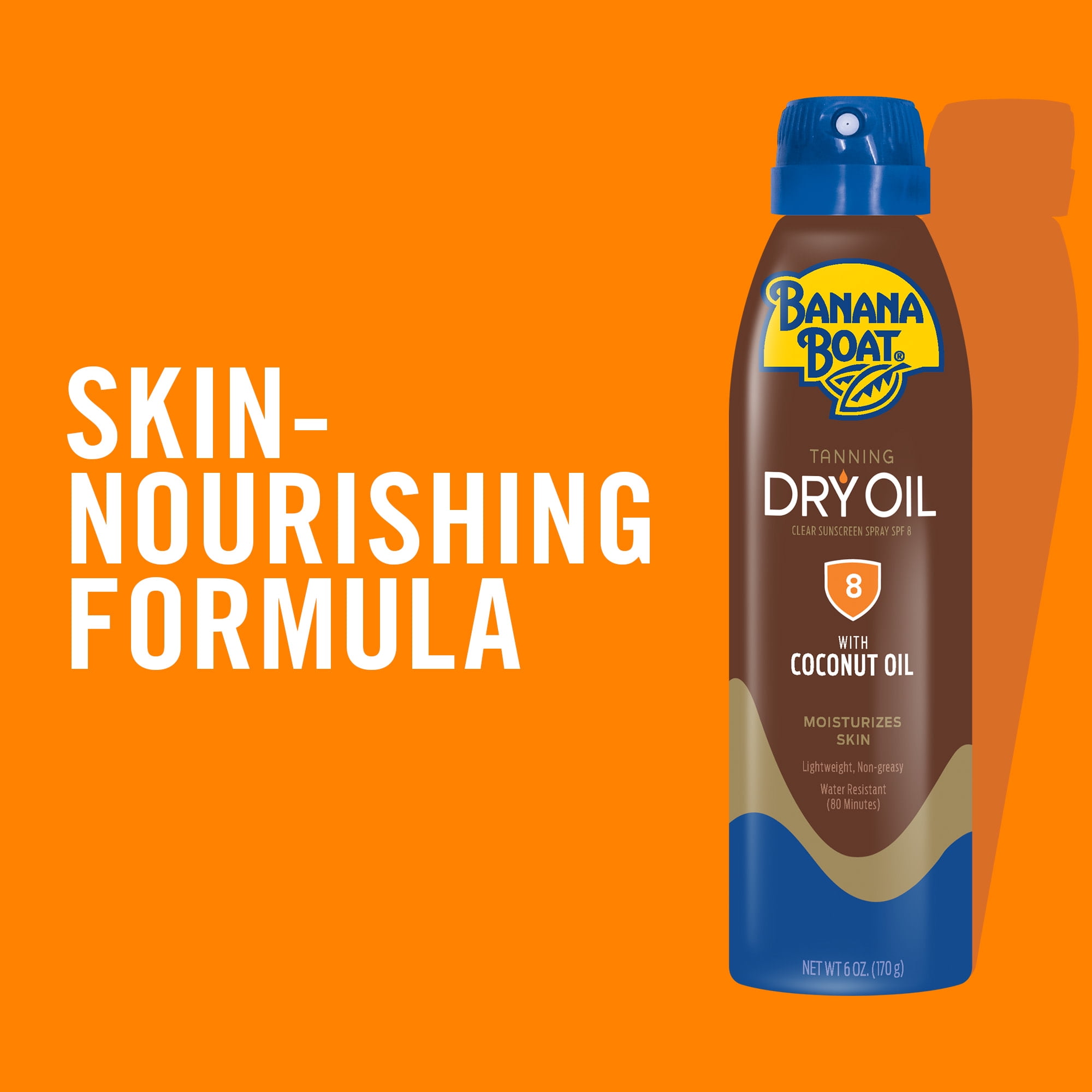 Banana Boat Tanning Dry Oil Clear Spray Sunscreen SPF 8 (Clear, 6 oz) ayadd