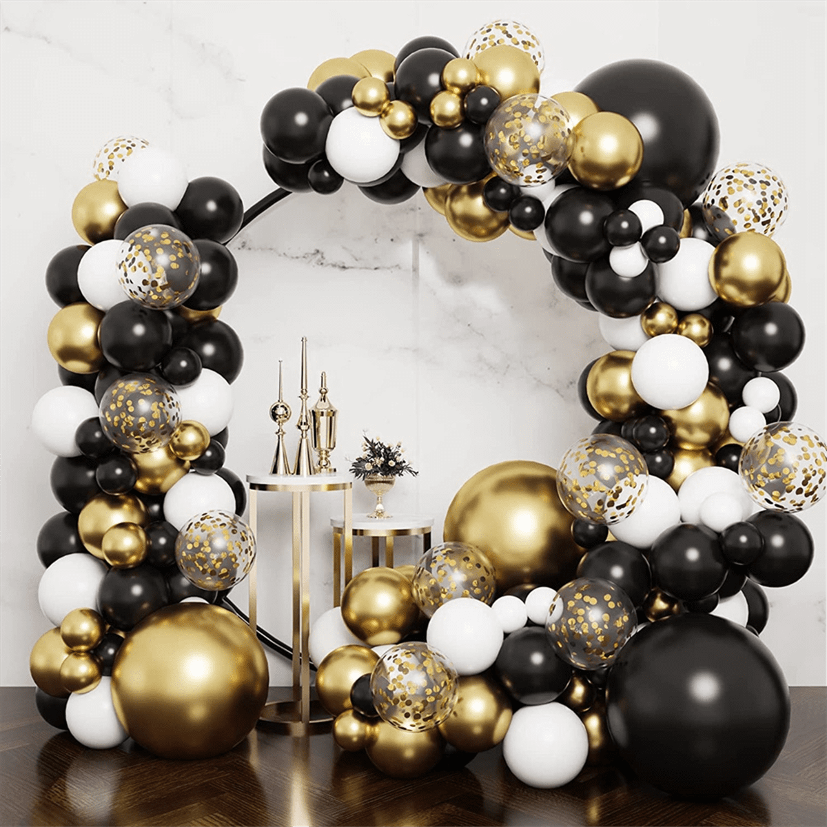Generic Balloon Garland Arch Kit (Black and Gold, 129 Pieces) 9cybd - Image 4