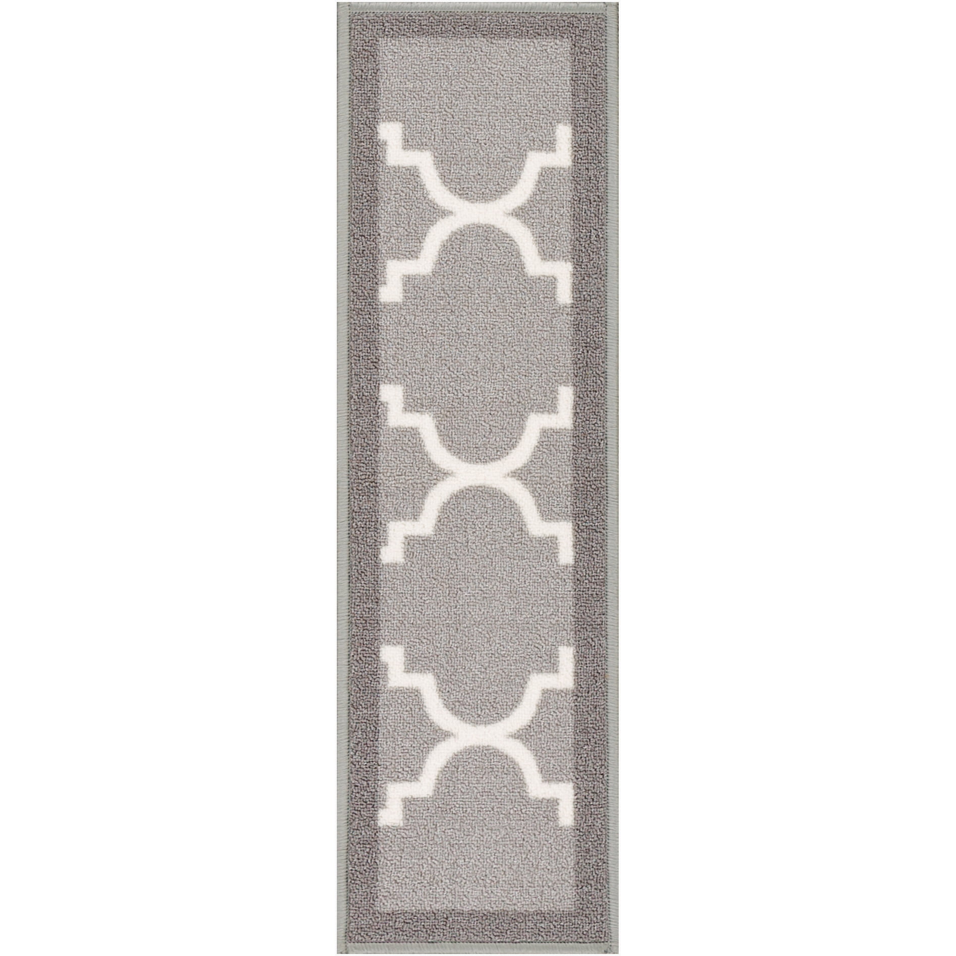 Well Woven Brooklyn Geometric Stair Treads, Non-Slip Flatwoven Rugs (Grey, 9 in x 31 in, Set of 7) 9x3tc