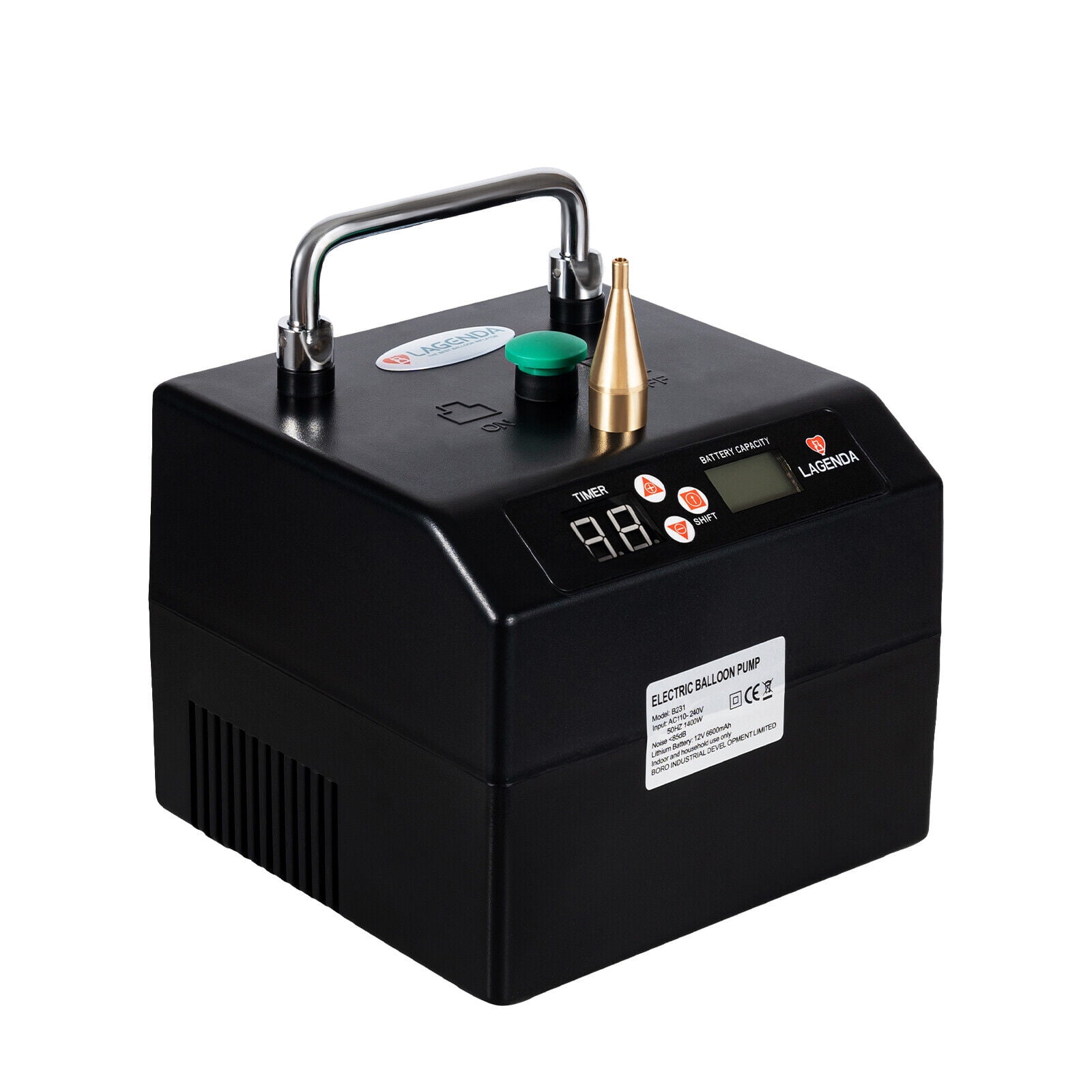 Generic Electric Balloon Inflator Pump with Adjustable Timer (Black, 6.3x5.9x5.1 in) 5l43s
